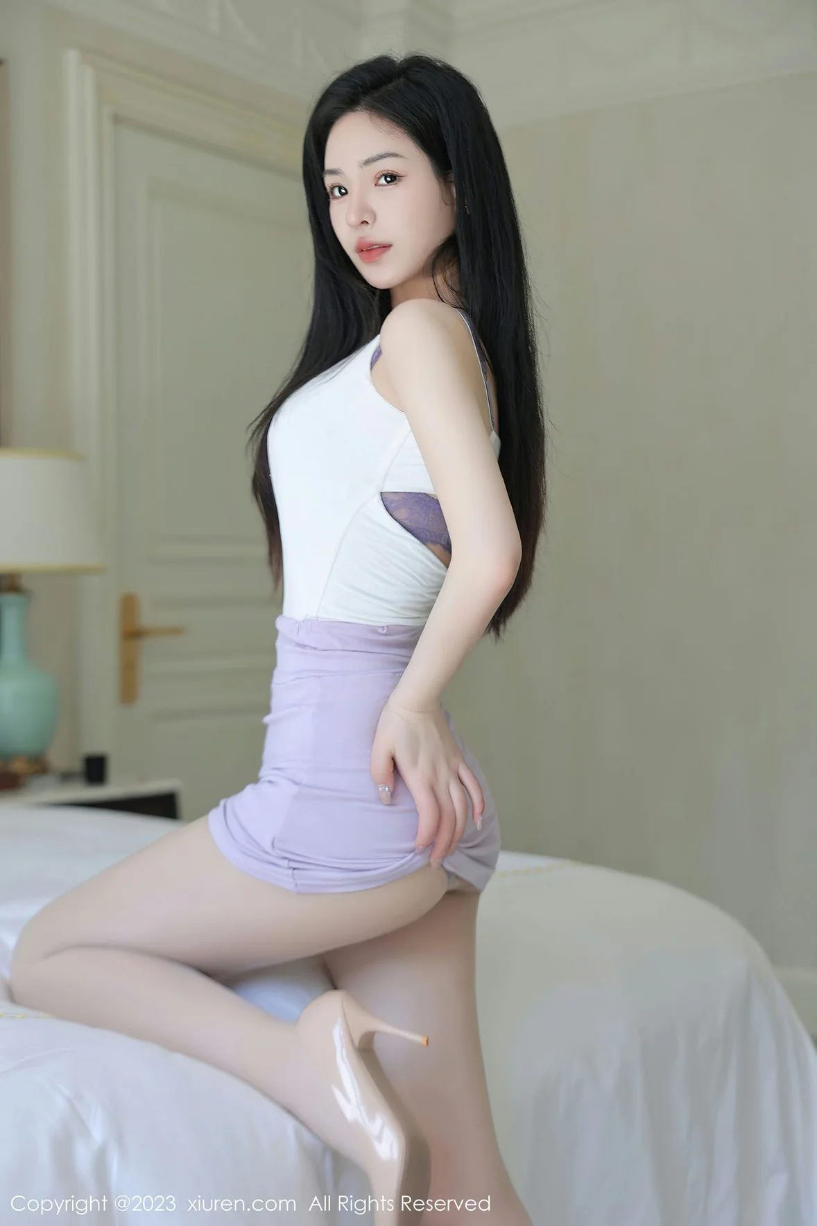  XiuRen 秀人 No.7227 米粒子 紫色内衣性感写真 [67P]第5张