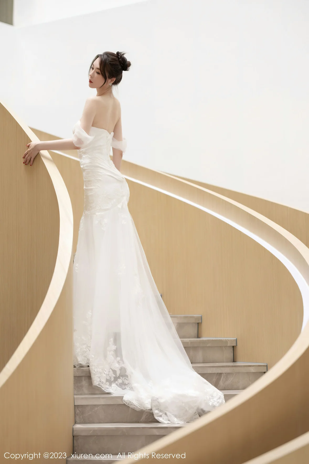  XiuRen 秀人 No.7310 梦心玥 白色婚纱服饰安吉旅拍 [84P]第7张