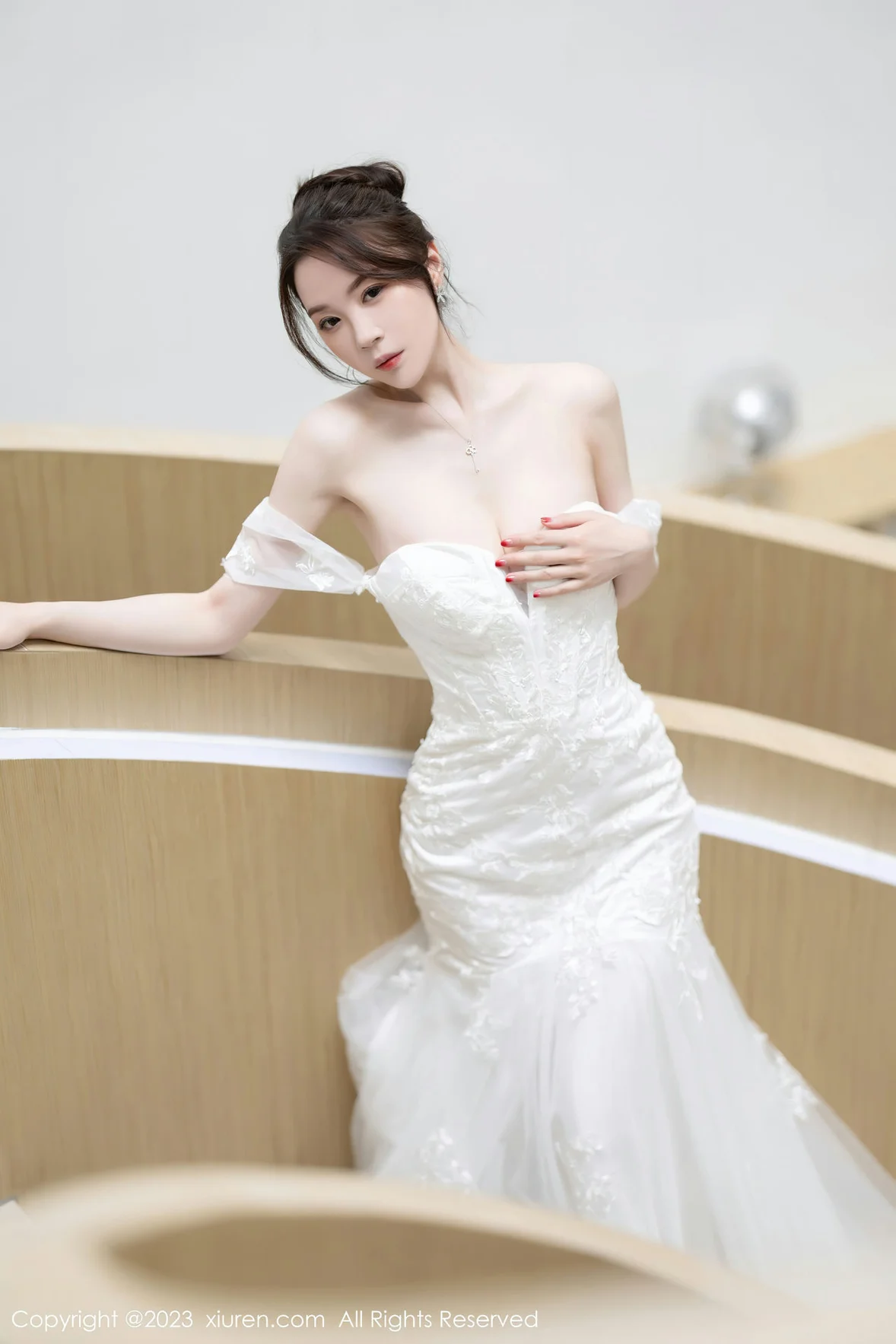  XiuRen 秀人 No.7310 梦心玥 白色婚纱服饰安吉旅拍 [84P]第8张