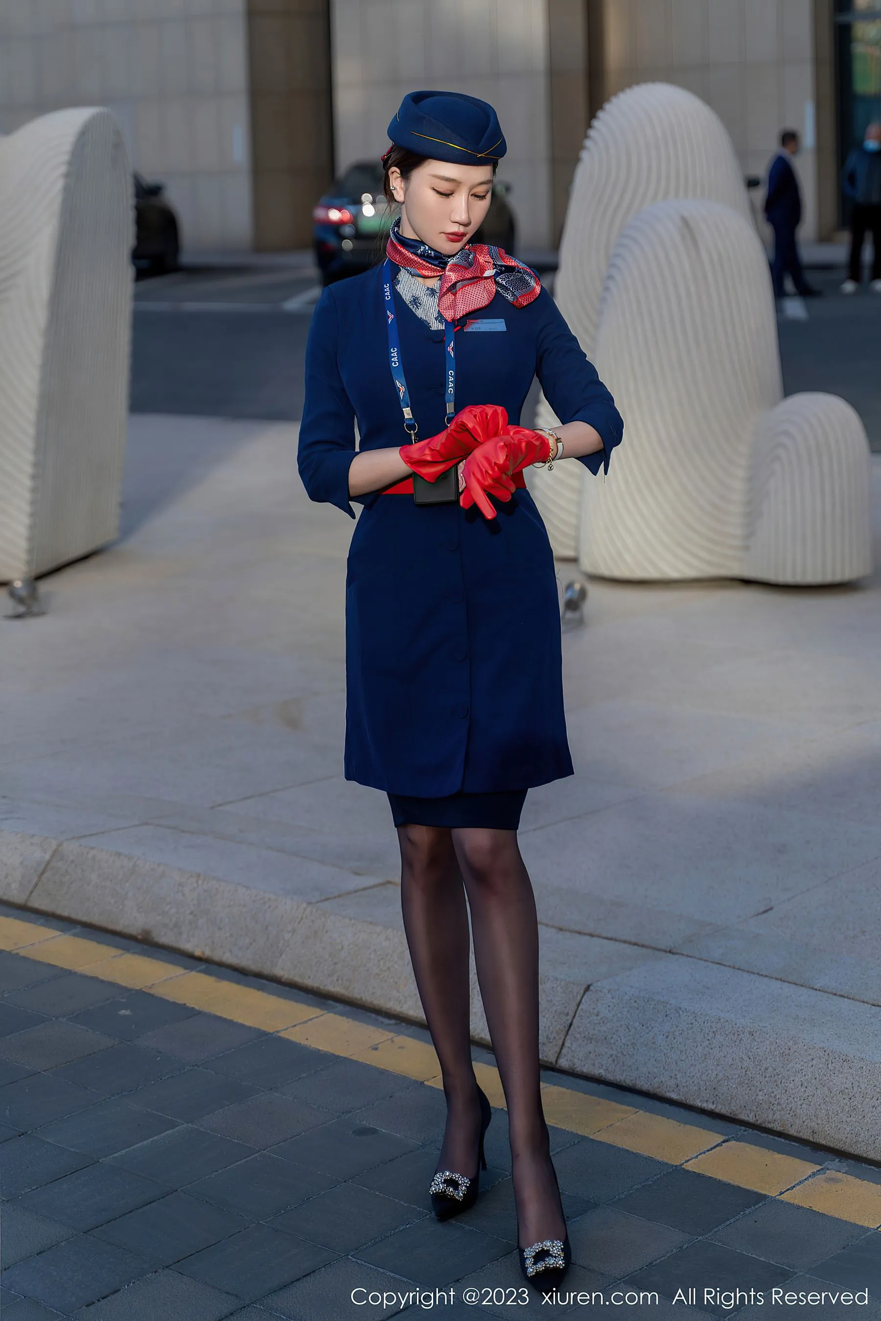  秀人网 No.6288 顾乔楠Cora 空姐制服第16张