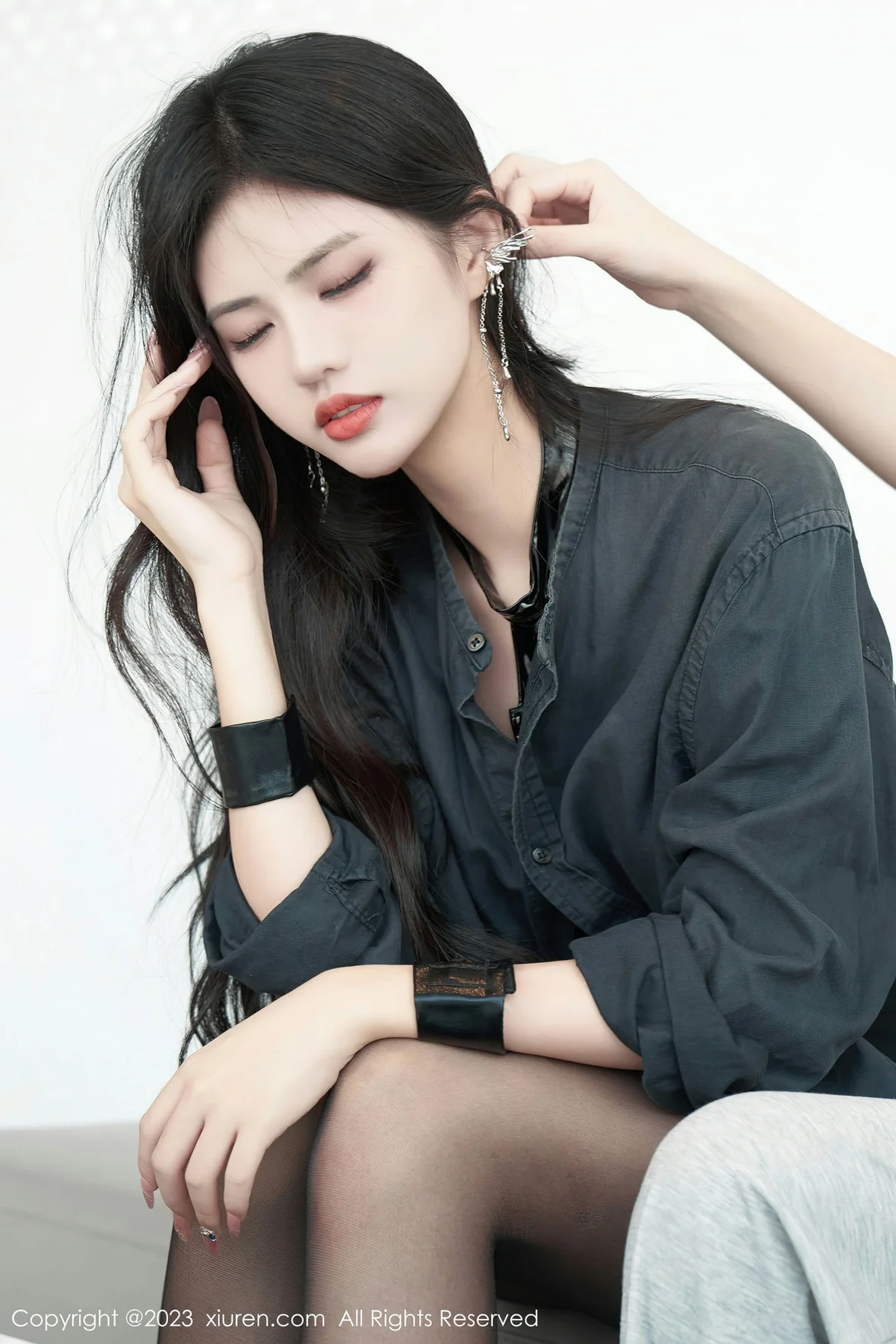  XiuRen 秀人 No.7100 浅浅Danny 黑色情趣性感写真 [85P]第8张