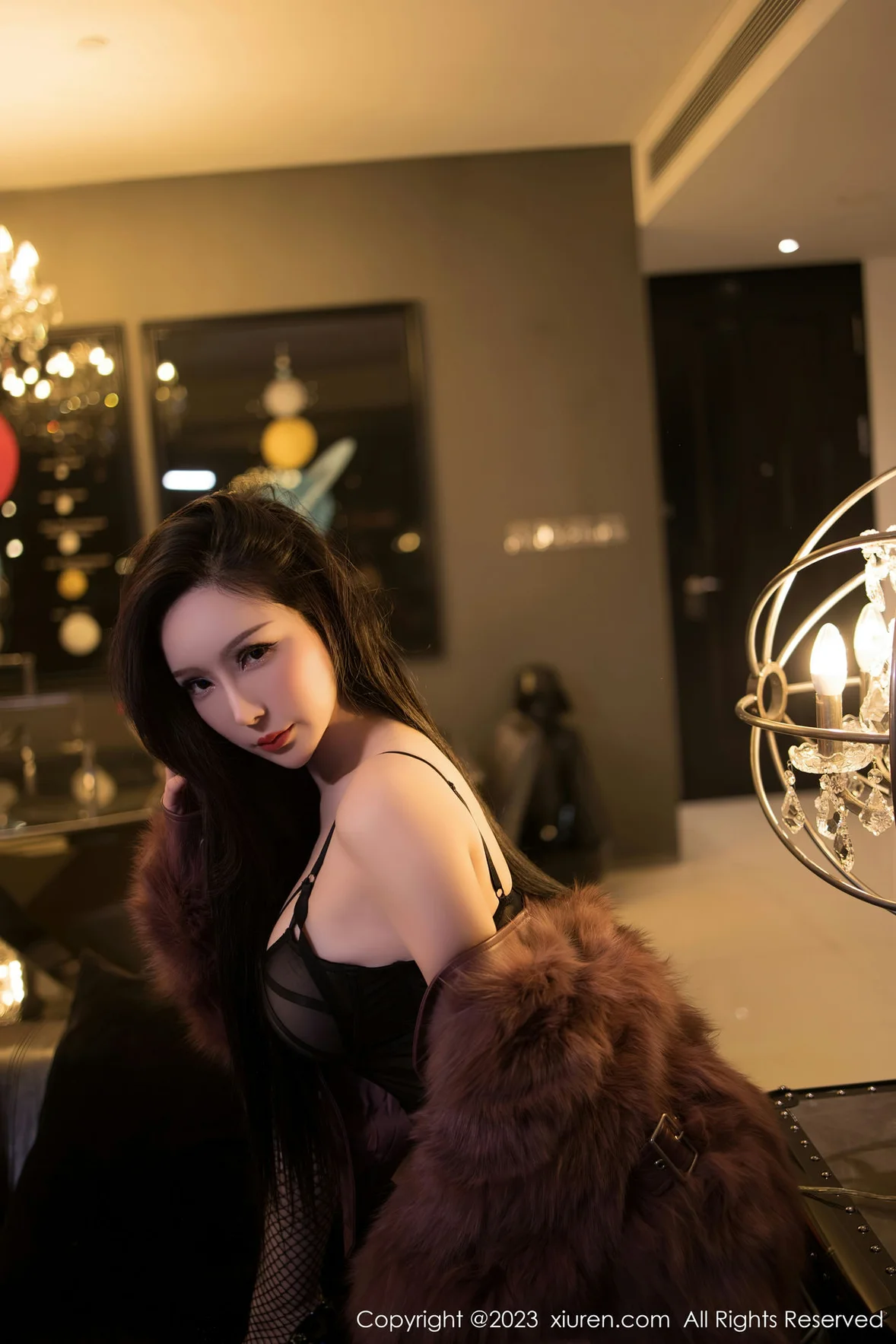  XiuRen 秀人 No.6908 大琪琪Emily 黑色情趣内衣 [83P]第7张