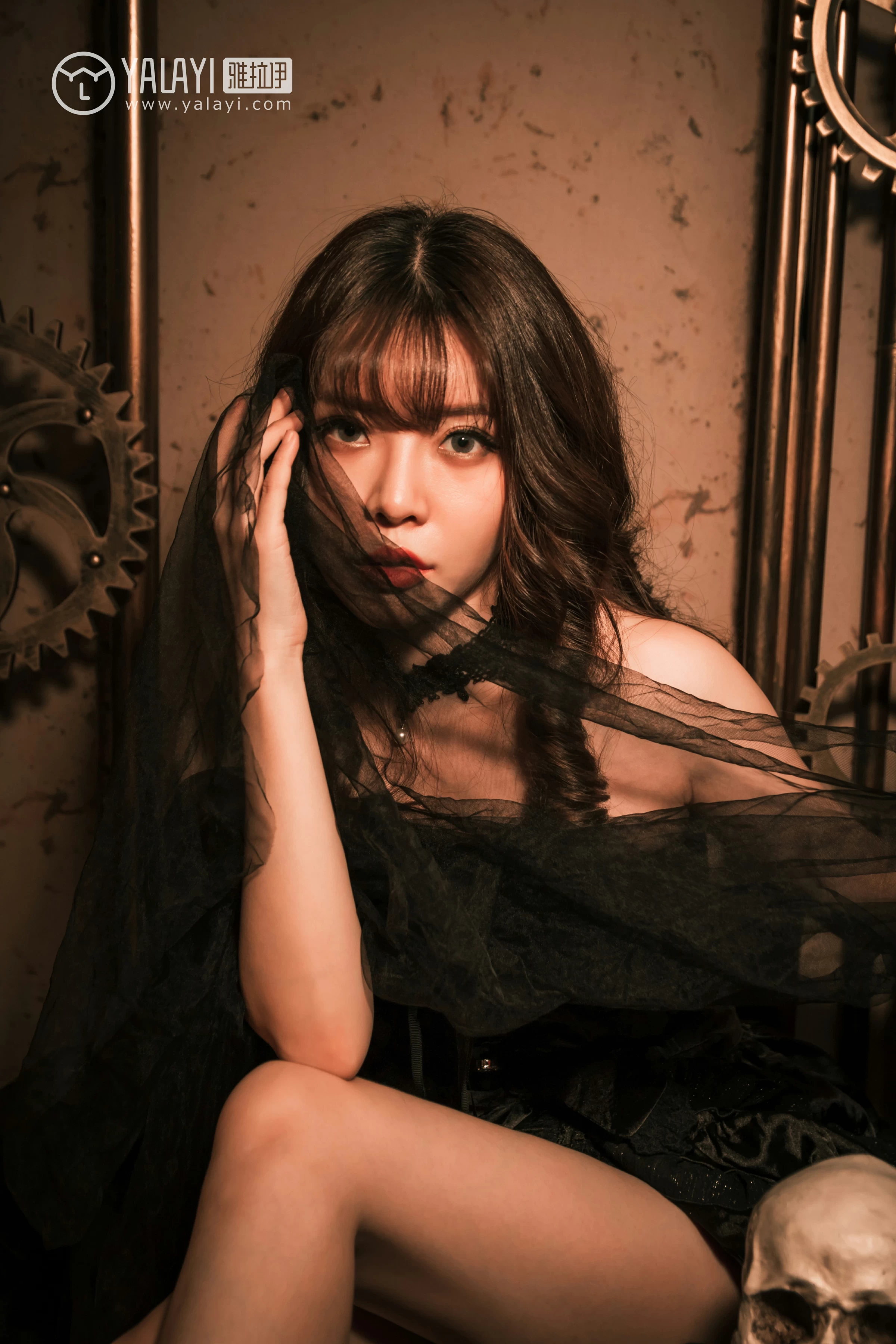 [YALAYI雅拉伊]NO.046 洛丽塔 阳阳 黑色抹胸塑身连衣裙性感私房写真集第7张