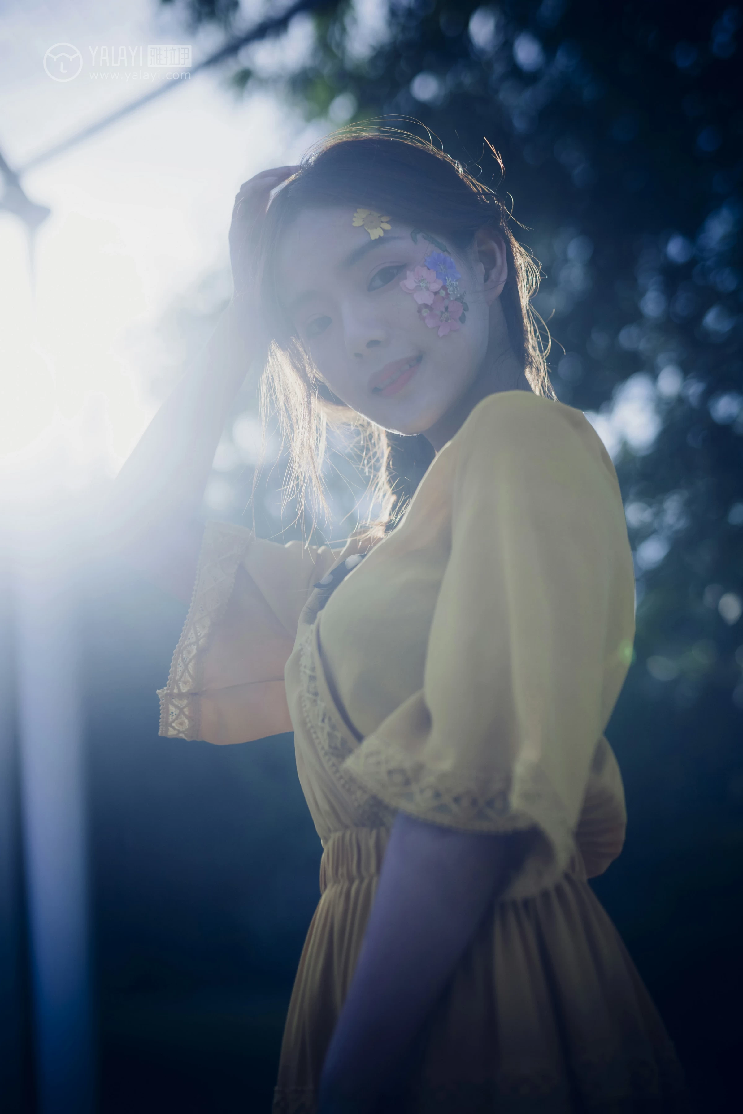 [YALAYI雅拉伊]NO.117 夏日小清新 白日梦 黄色蕾丝连衣裙清纯私房写真集第8张