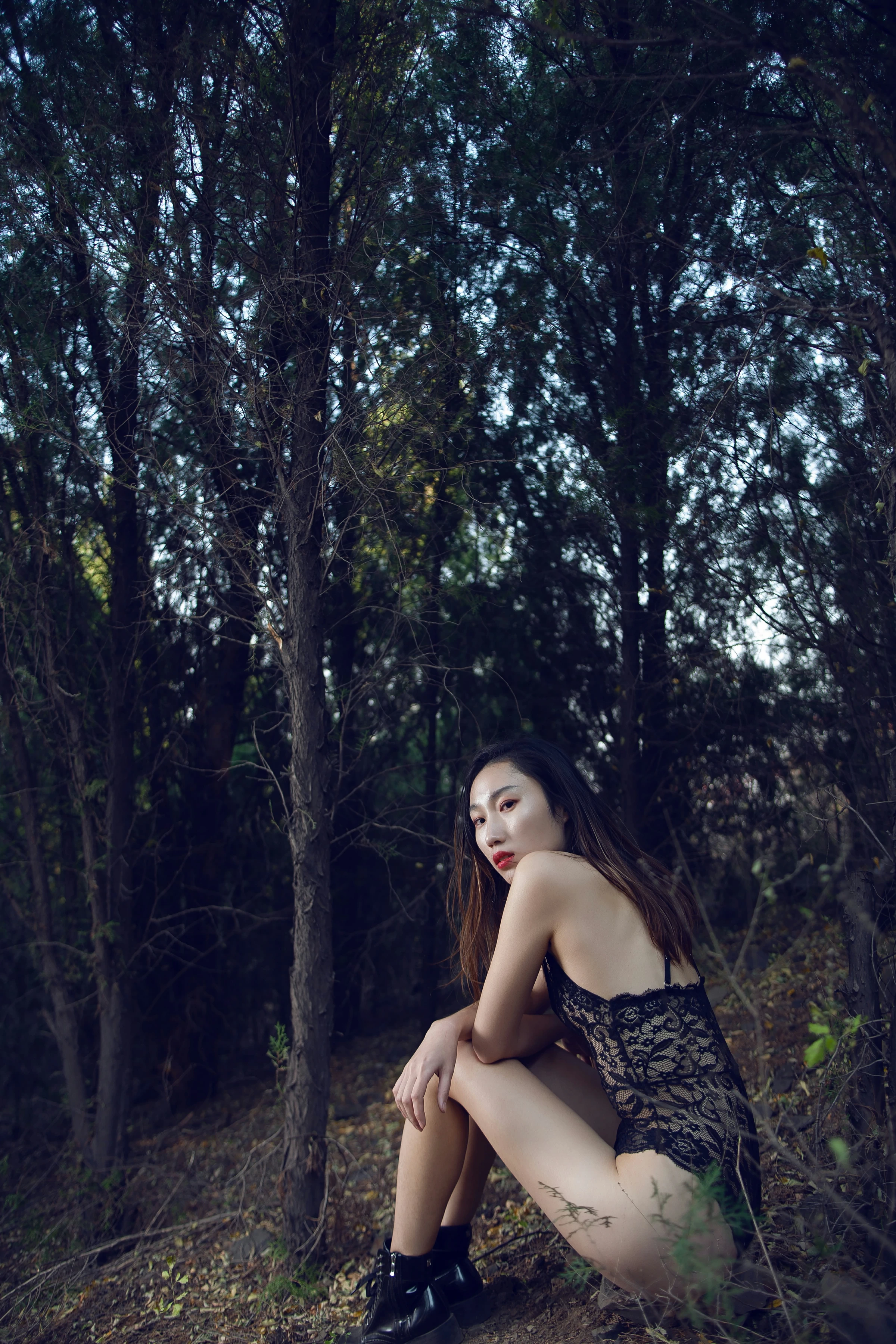 [YALAYI雅拉伊]NO.130 逃离出梦境 熏儿 黑色透视情趣连体内衣性感私房写真集第11张