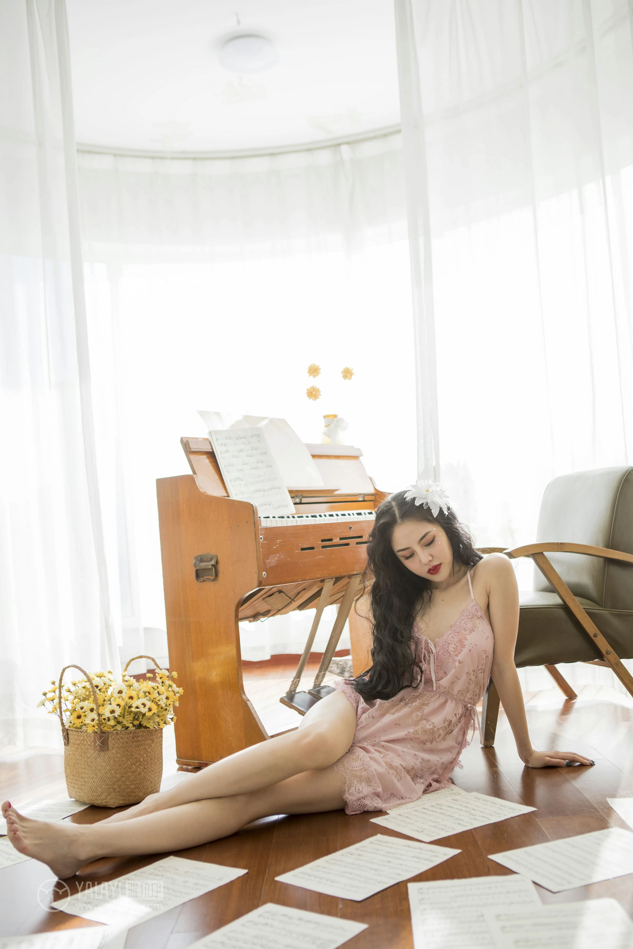 [YALAYI雅拉伊]NO.150 橘色的暖阳花 凉儿 粉色透视情趣蕾丝睡衣性感私房写真集第16张