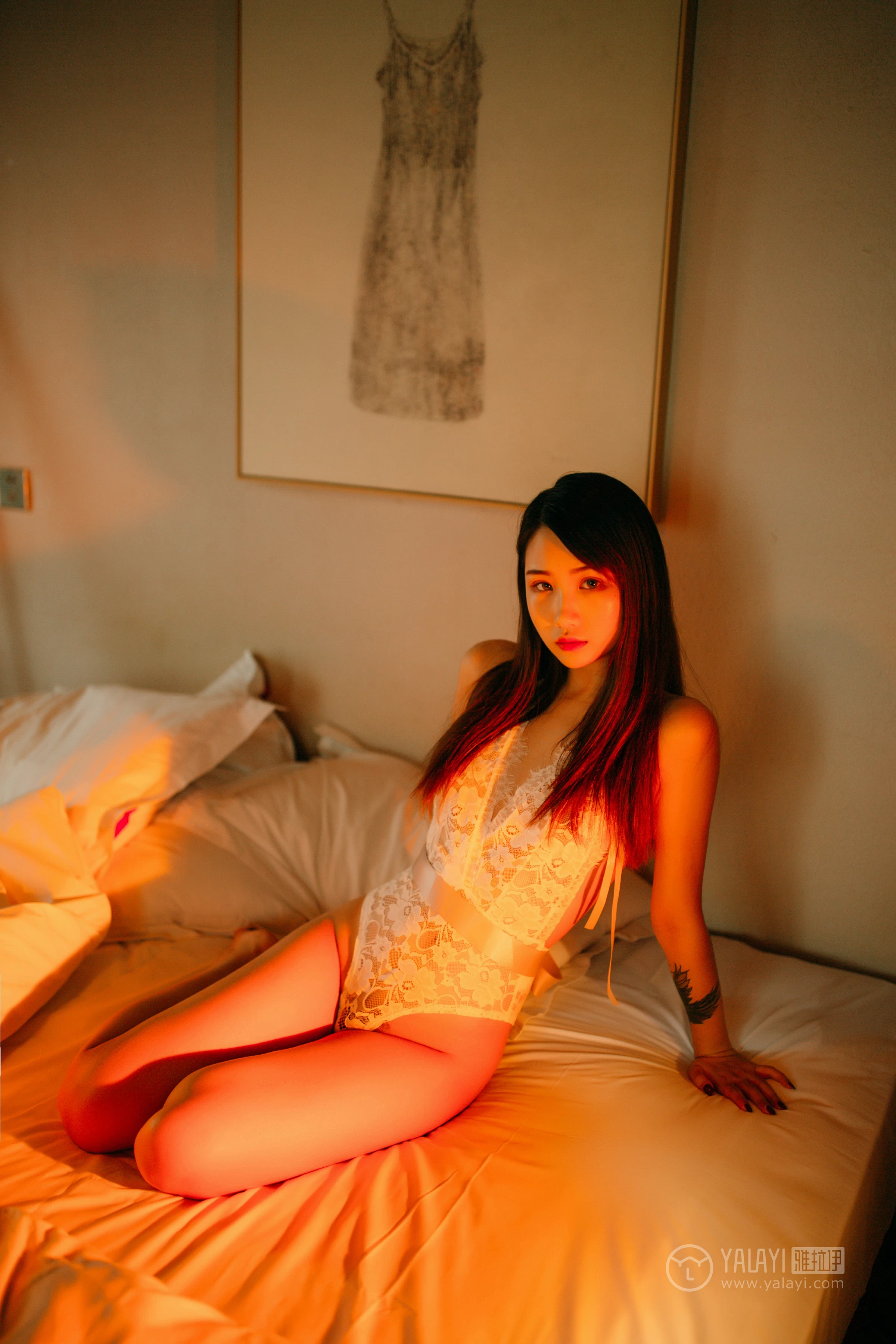 [YALAYI雅拉伊]No.169 暗香美人 籹籹仔 白色透视镂空情趣内衣性感私房写真集第3张