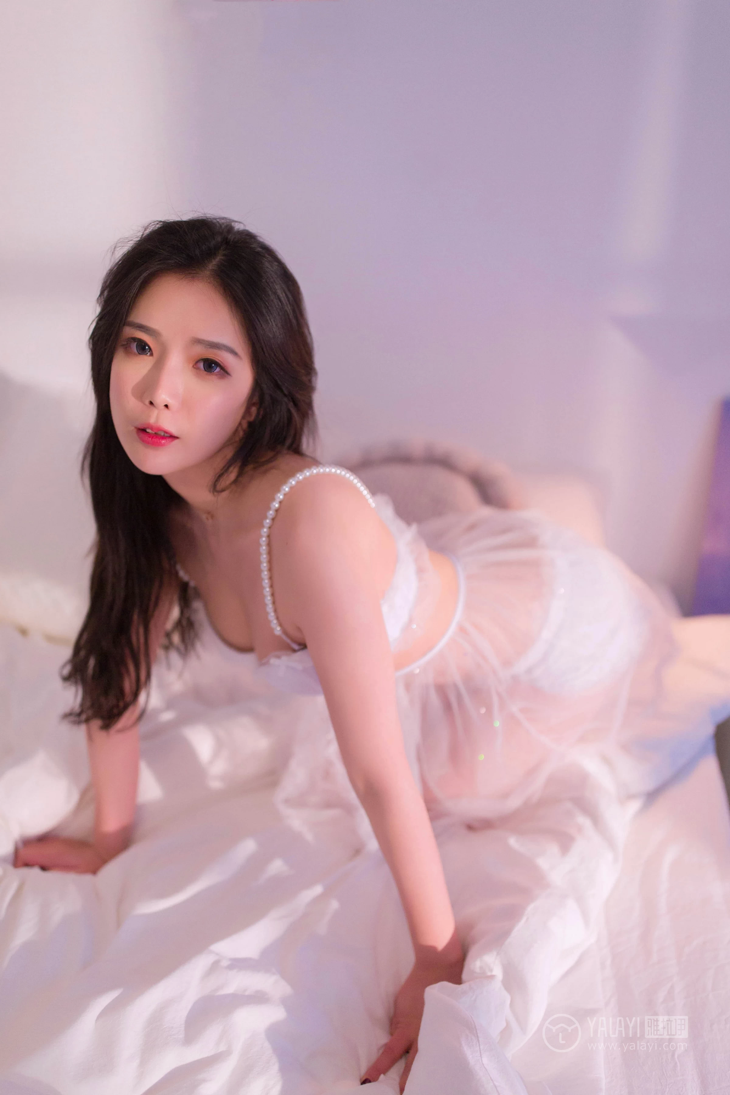 [YALAYI雅拉伊]No.182 温柔香 雪梨姬 白色透视情趣内衣裙性感私房写真集第3张