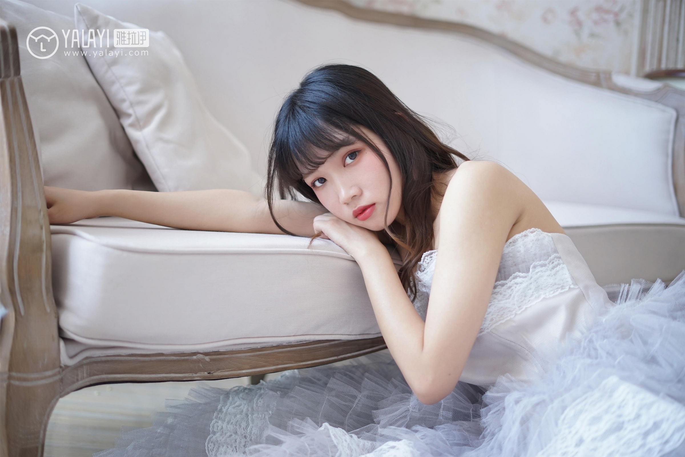 [YALAYI雅拉伊]NO.003 小公主的薄纱裙 公主小兔子 白色透视抹胸连衣裙性感私房写真集第10张