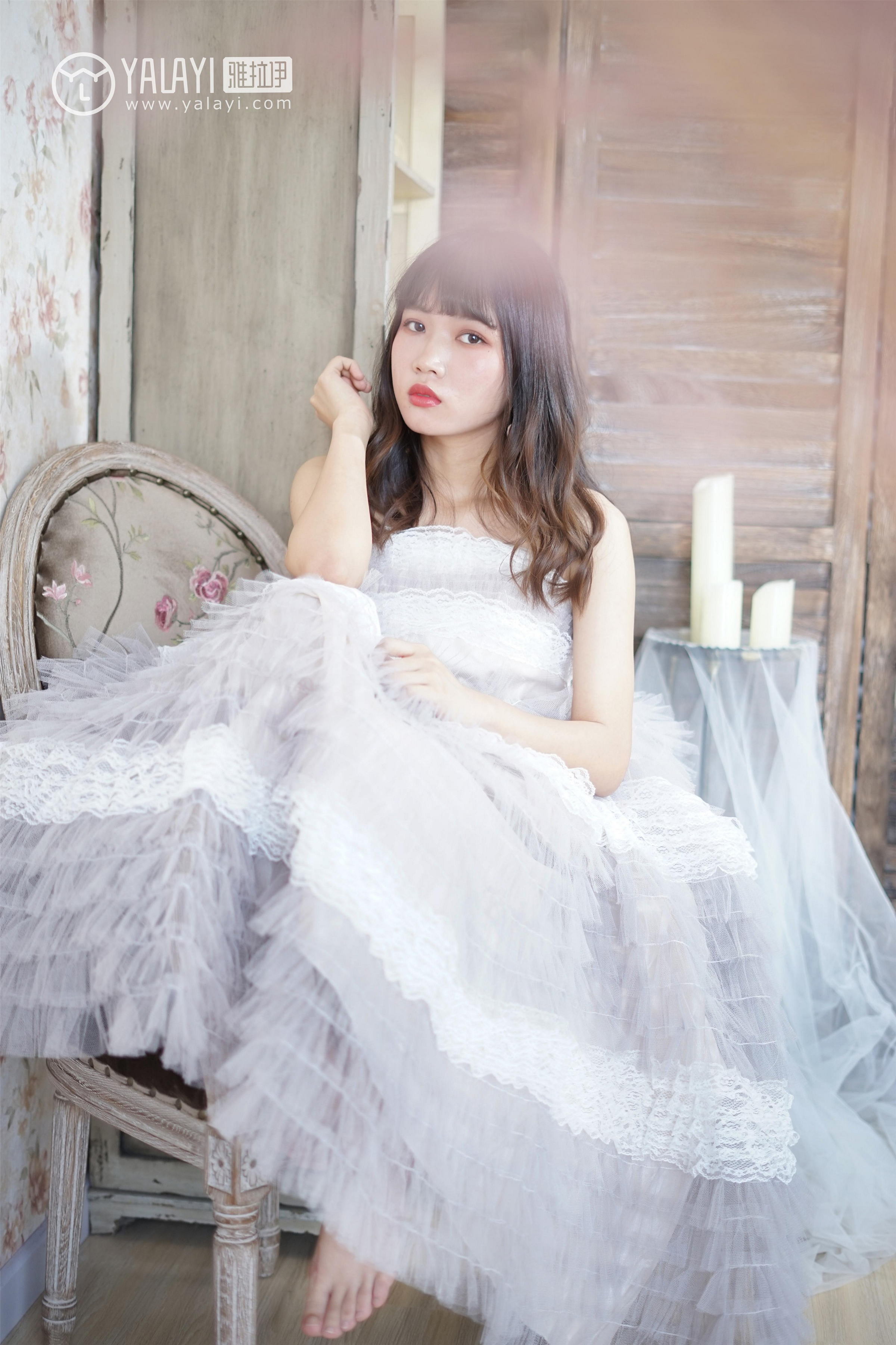 [YALAYI雅拉伊]NO.003 小公主的薄纱裙 公主小兔子 白色透视抹胸连衣裙性感私房写真集第13张