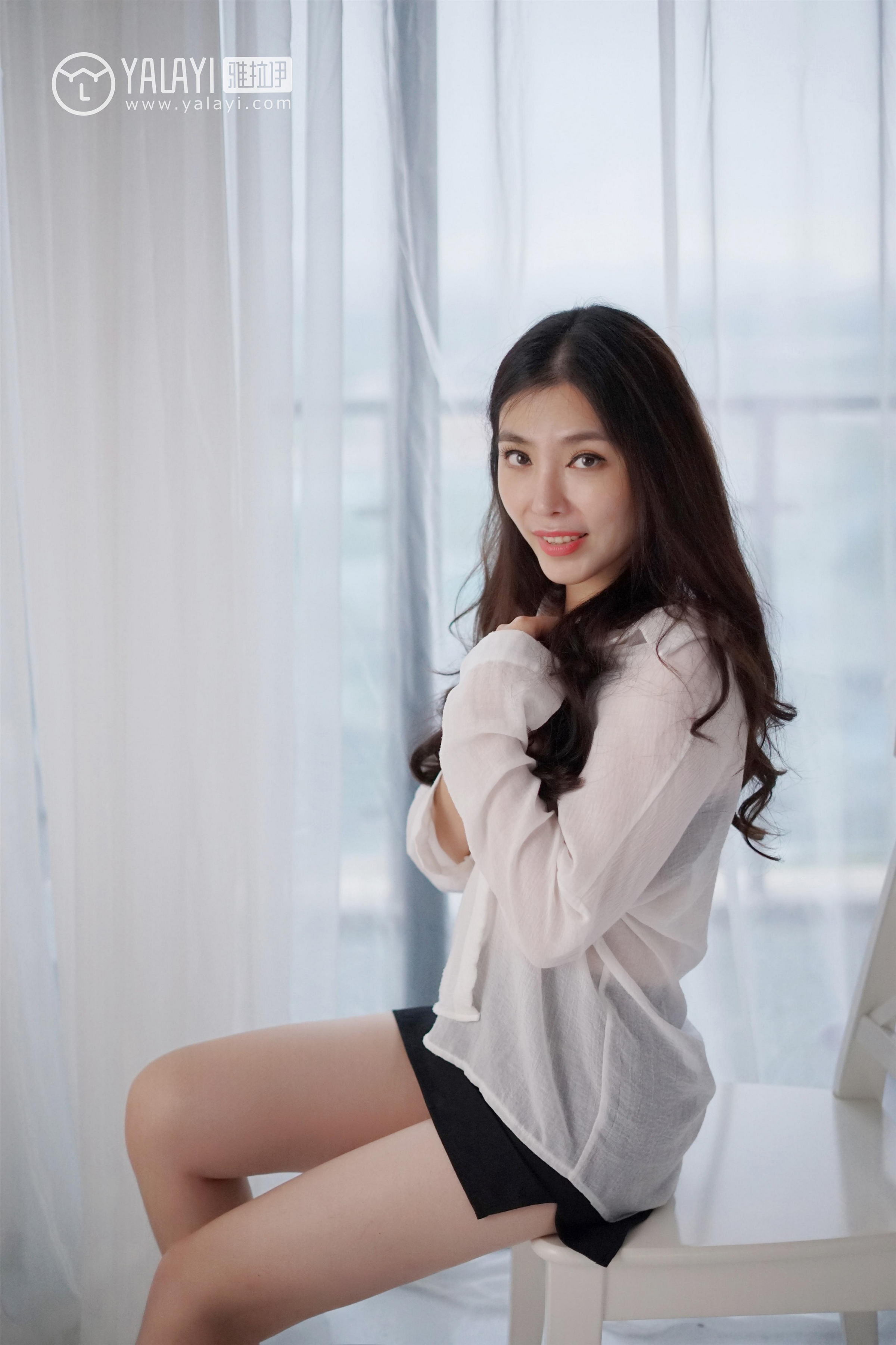 [YALAYI雅拉伊]NO.012 韵味美腿丽人 沈紫云 白色透视衬衫加黑色短裙性感私房写真集第9张