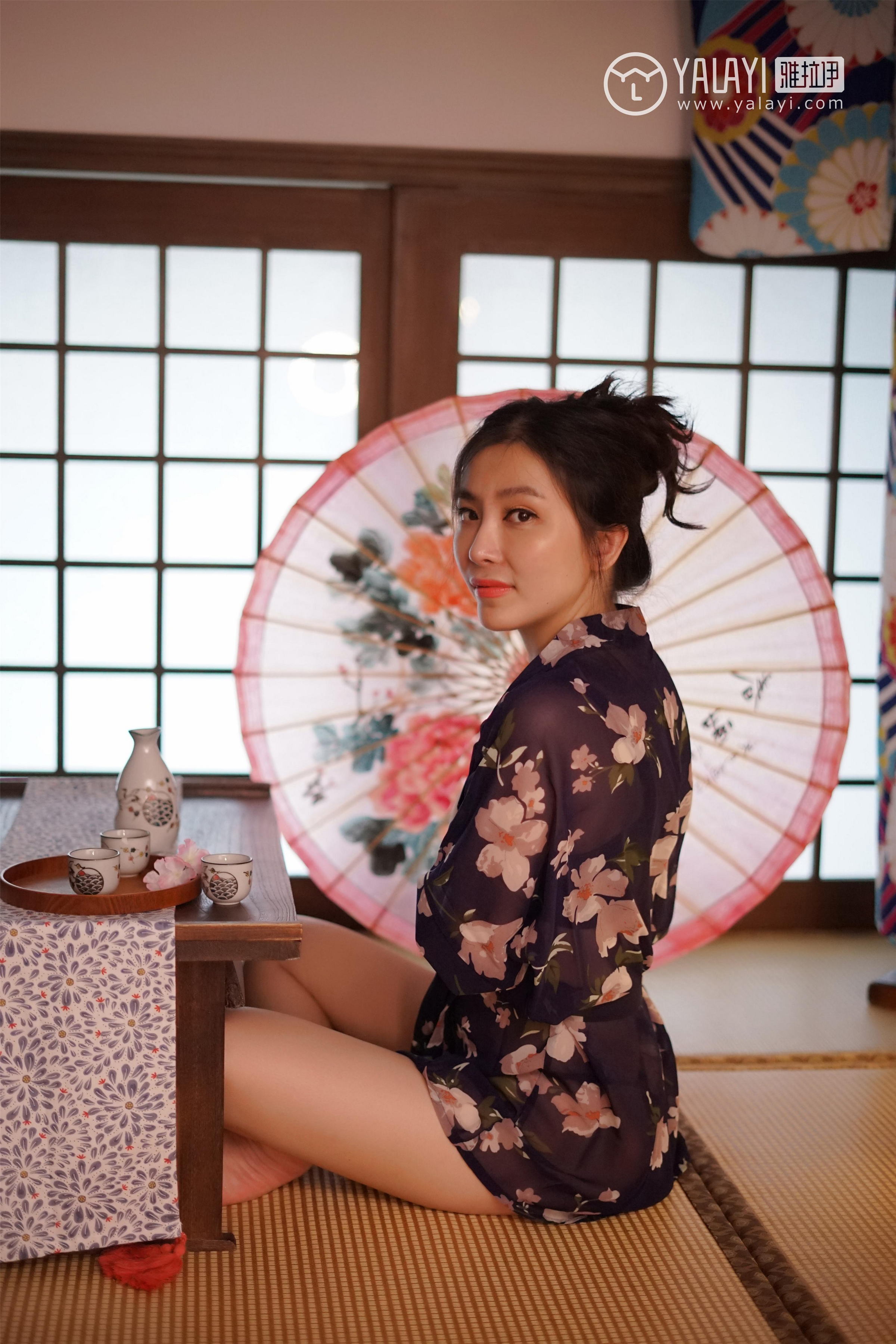 [YALAYI雅拉伊]NO.016 和服之韵 沈紫云 黑色透视和服性感私房写真集第2张