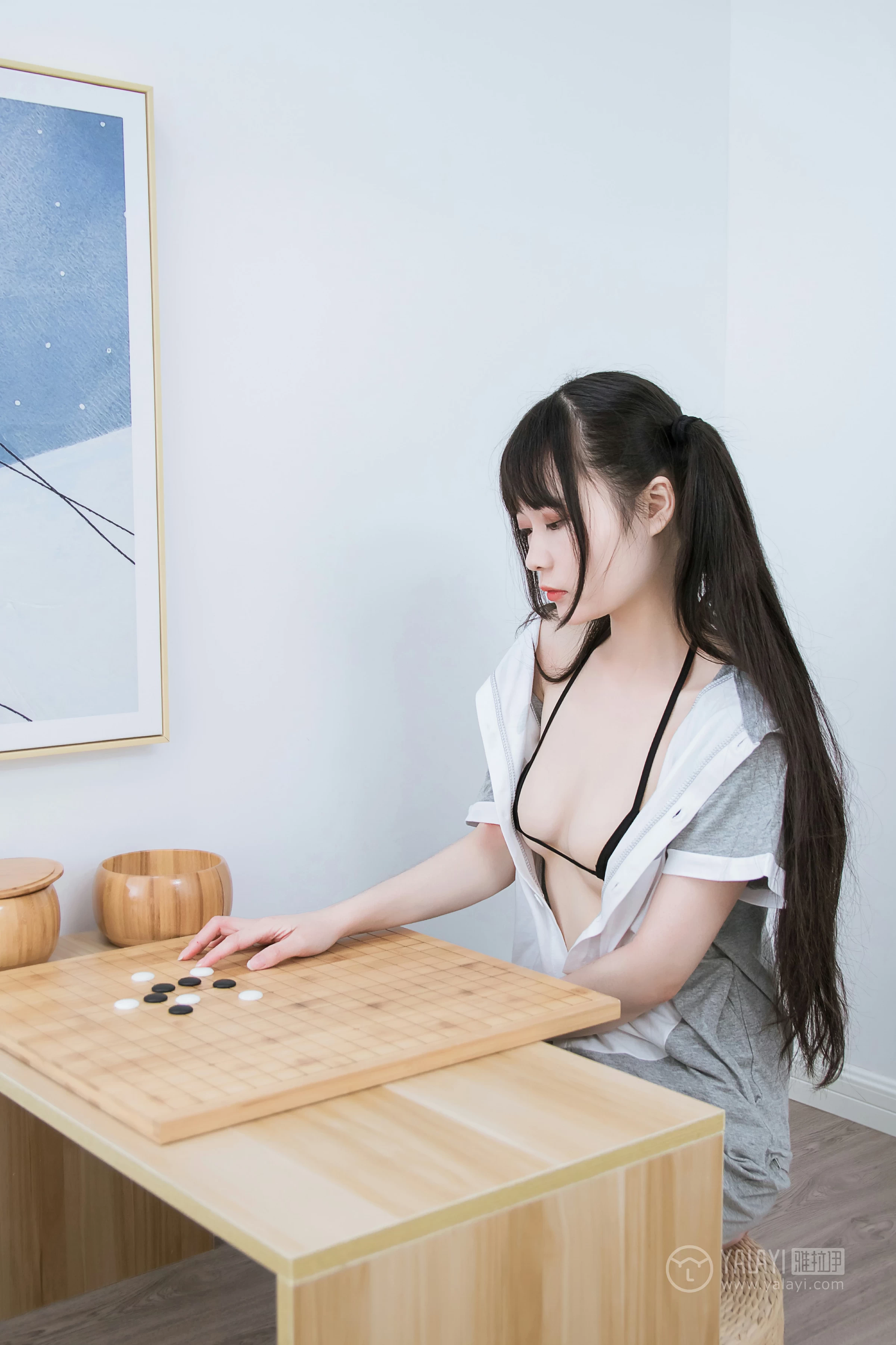 [YALAYI雅拉伊]No.201 龙猫睡衣 小琉 灰色连身睡衣加黑色情趣内衣性感私房写真集第10张