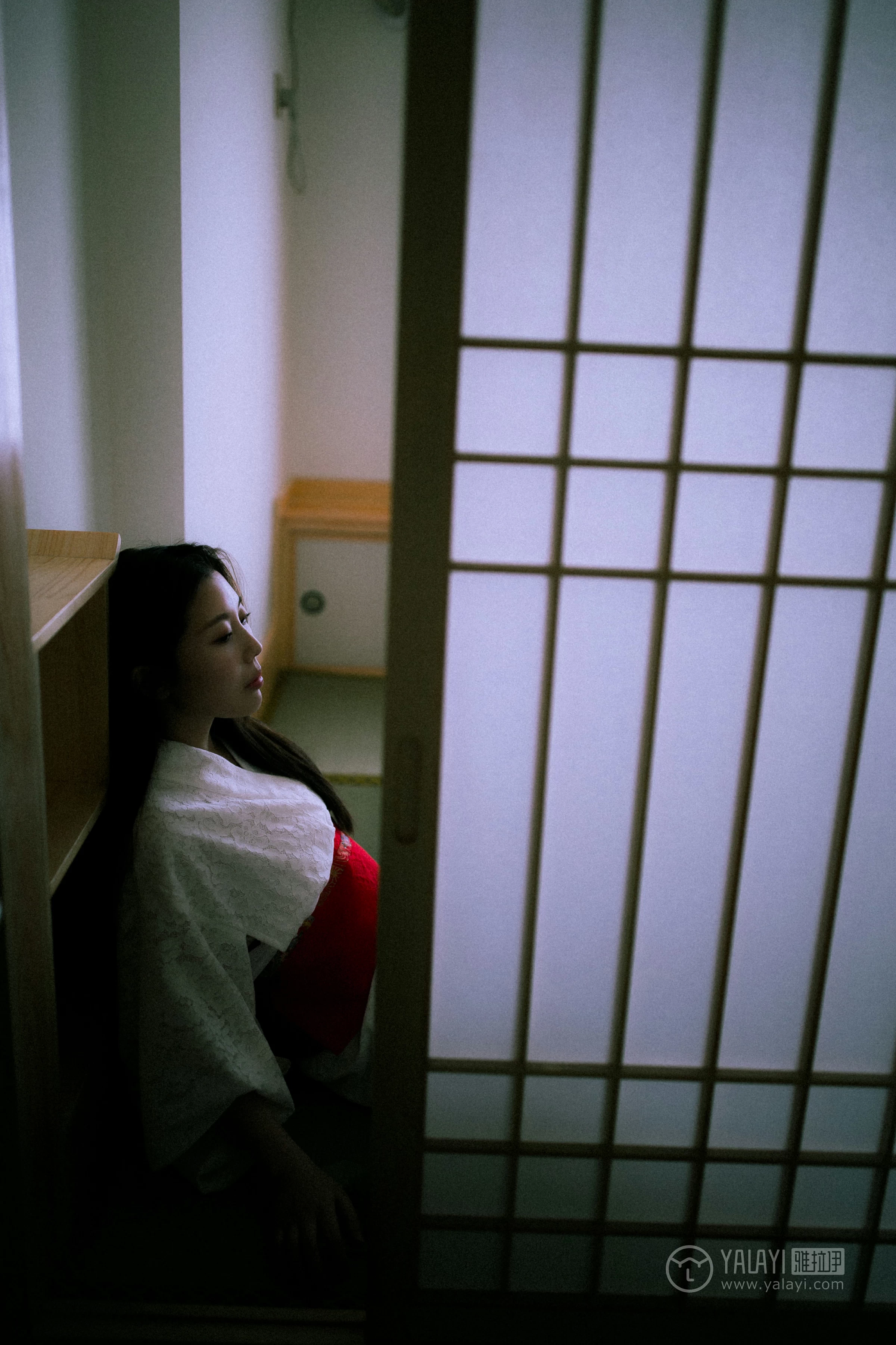 [YALAYI雅拉伊]No.202 夜光 圆圆 白色透视蕾丝镂空睡衣性感私房写真集第1张