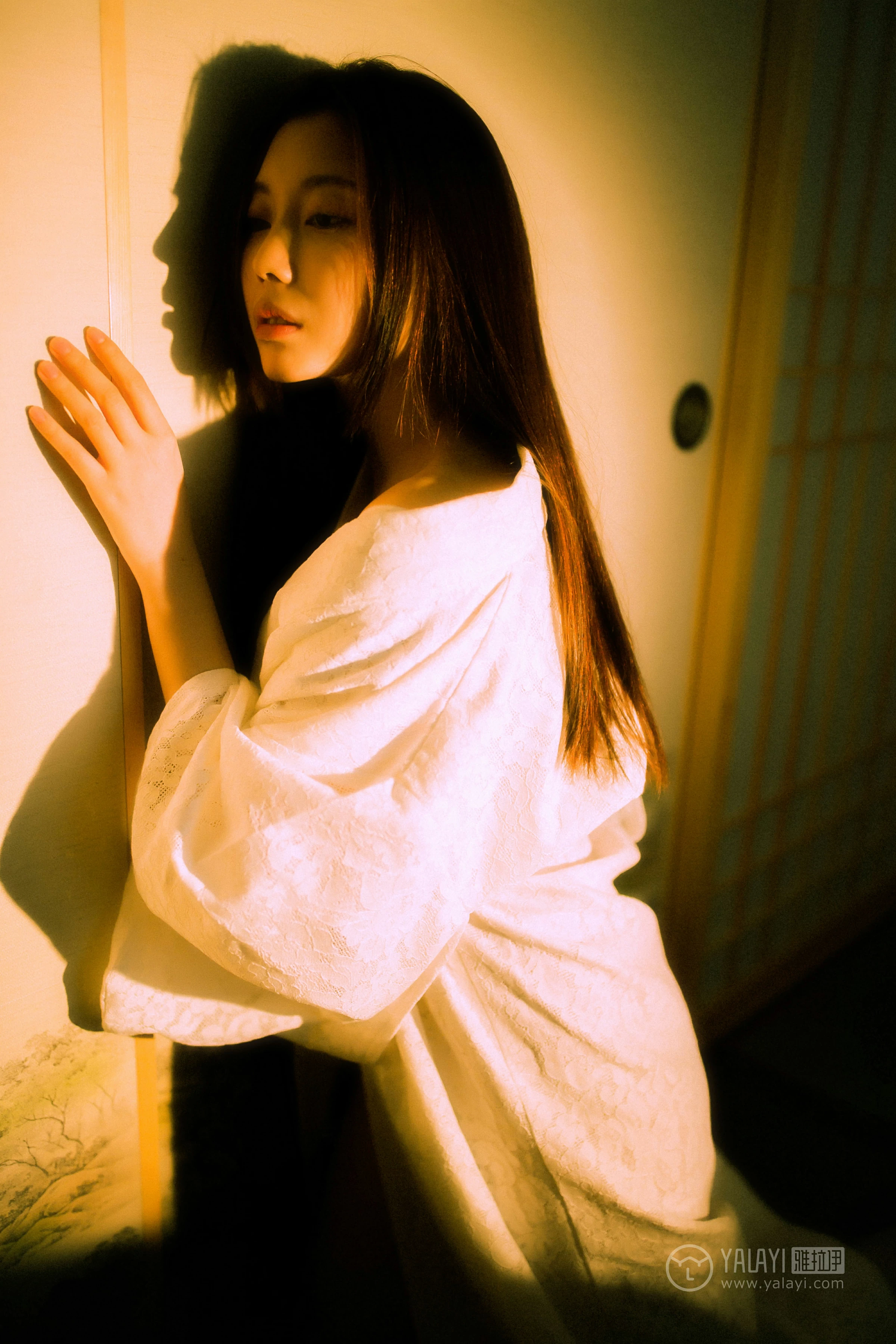 [YALAYI雅拉伊]No.202 夜光 圆圆 白色透视蕾丝镂空睡衣性感私房写真集第9张