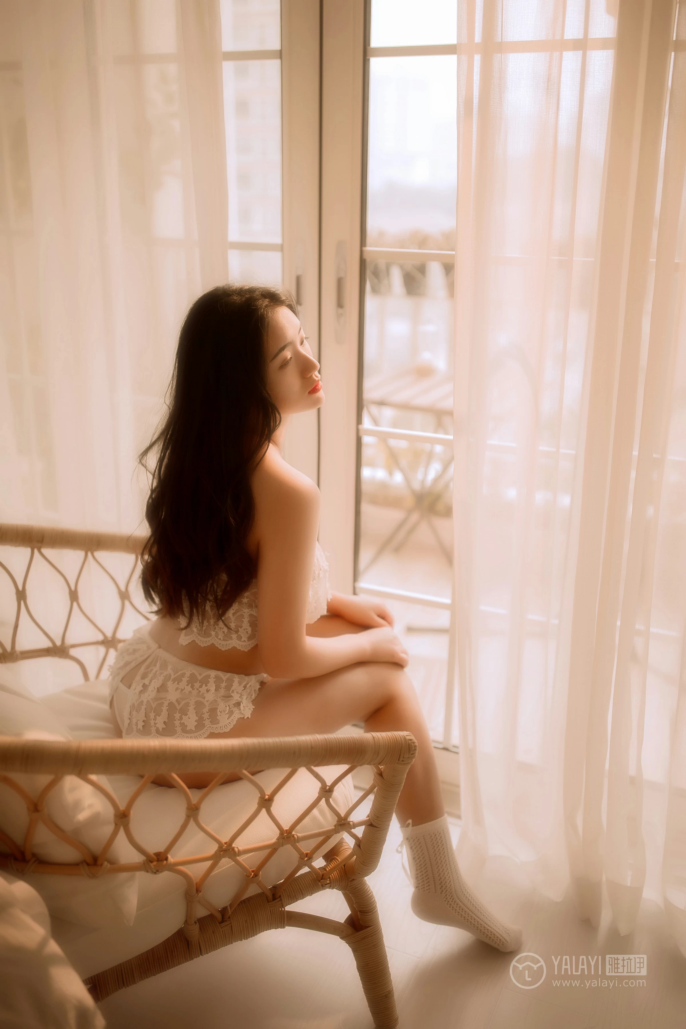 [YALAYI雅拉伊]No.208 闺房 水月沙子 白色透视情趣蕾丝睡衣裙性感私房写真集第13张
