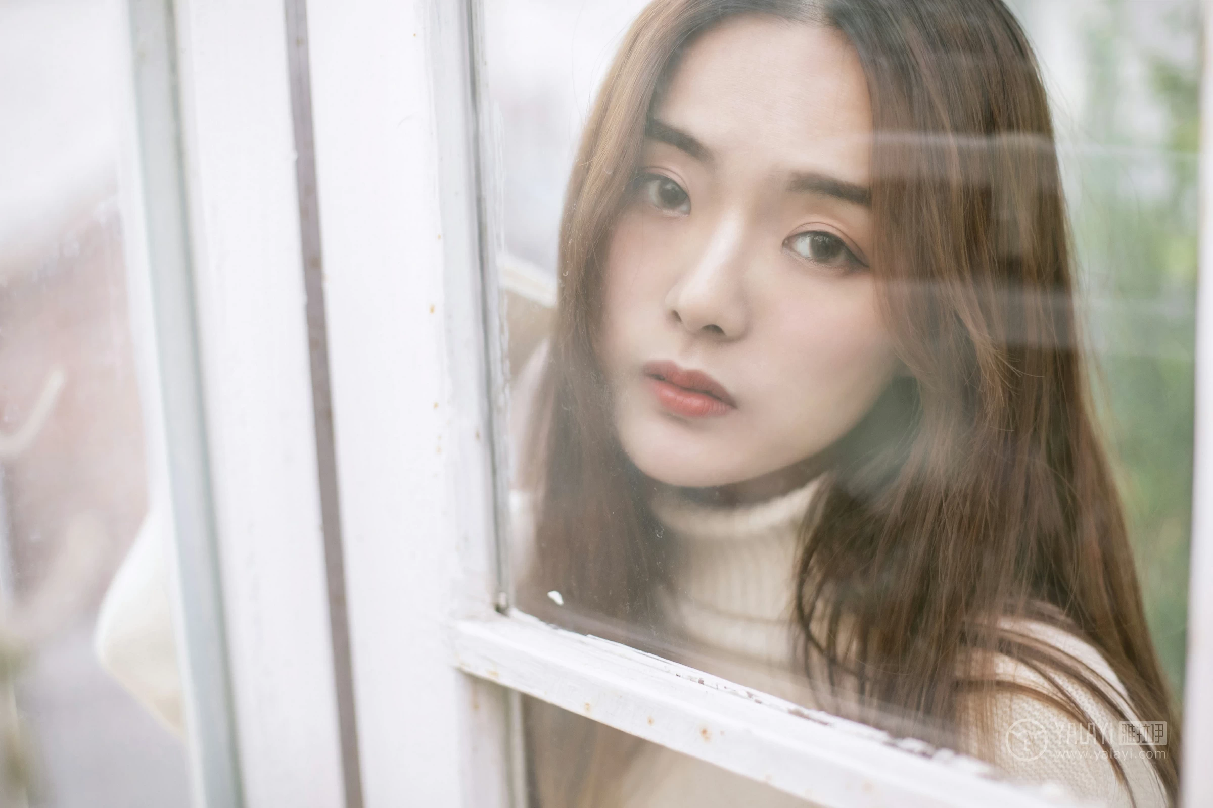 [YALAYI雅拉伊]No.209 温柔的你 白日梦 白色连身毛衣清新私房写真集第16张