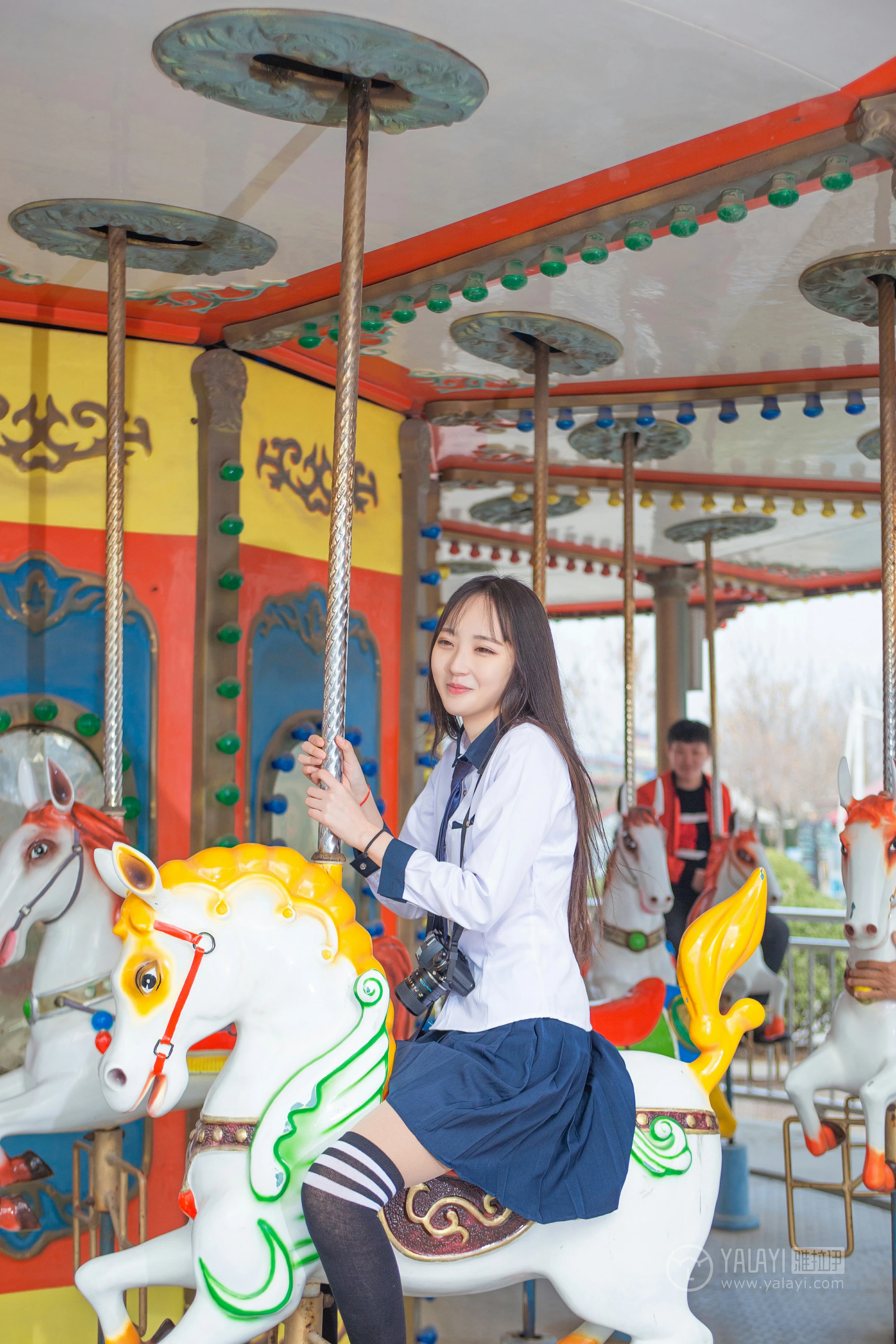 [YALAYI雅拉伊]No.229 小清新 文慧慧 日本高中女生制服与短裙加黑色丝袜美腿性感私房写真集第14张