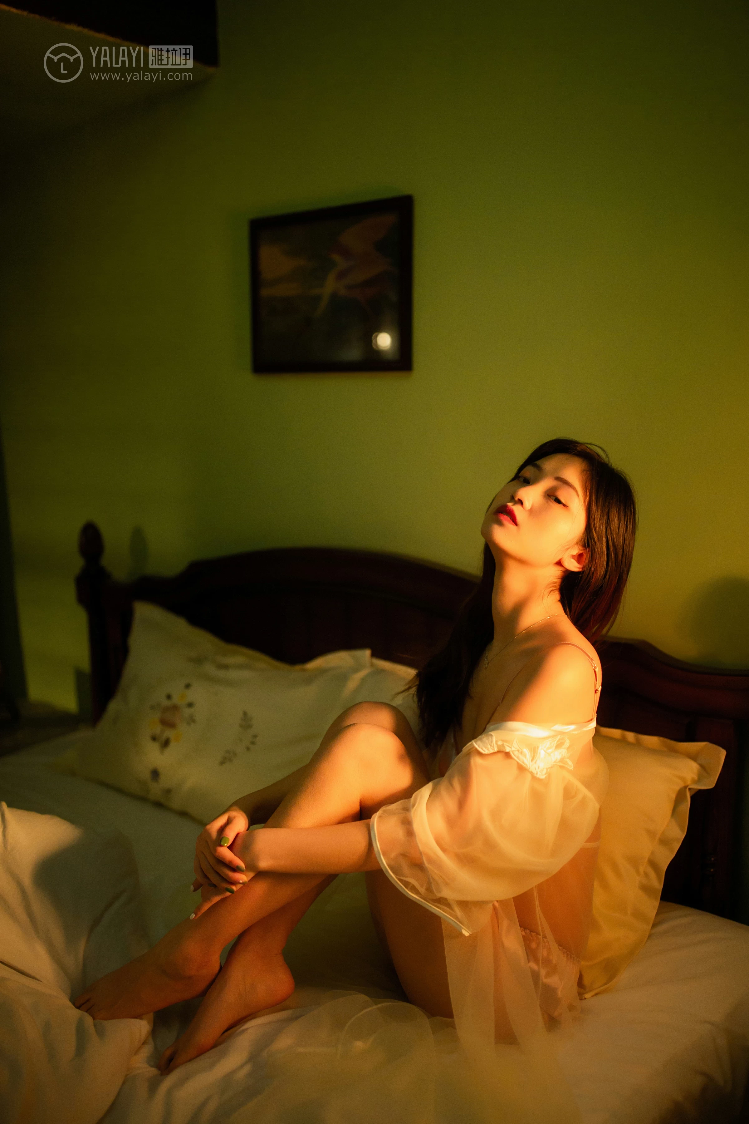 [YALAYI雅拉伊]No.233 《爱囚》 天蓝酱 白色透视睡衣加金色情趣内衣性感私房写真集第8张