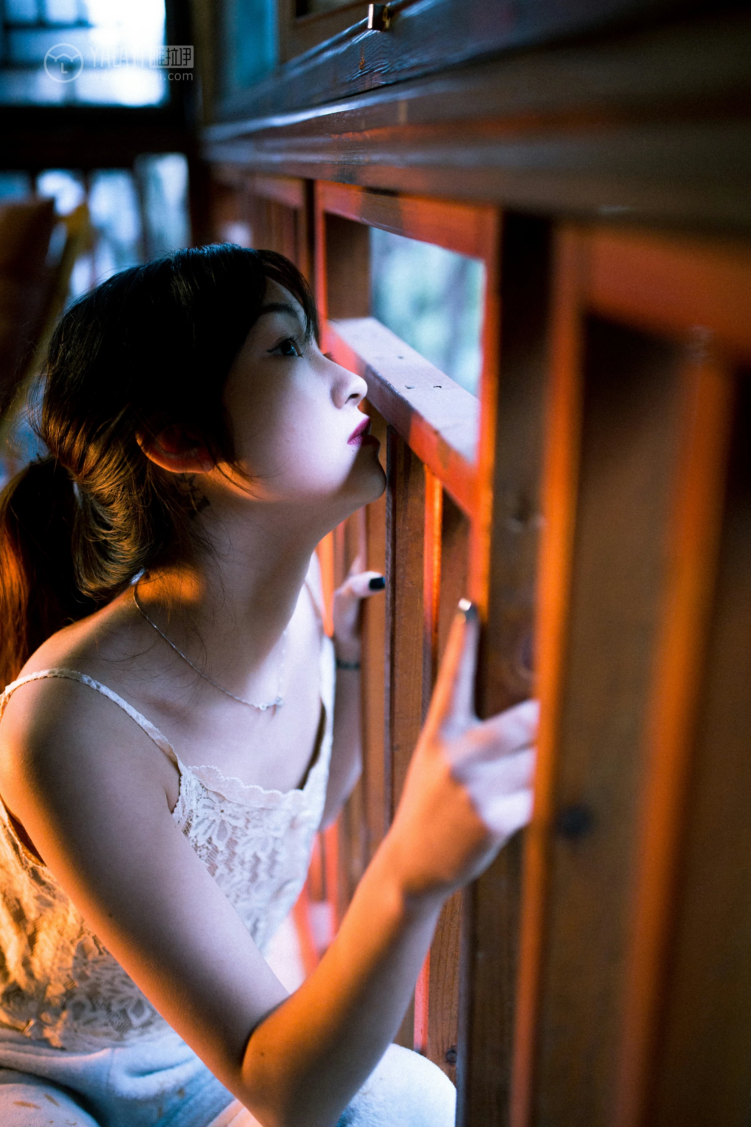 [YALAYI雅拉伊]No.256 人间失格 天蓝酱 白色透视镂空情趣内衣性感私房写真集第2张