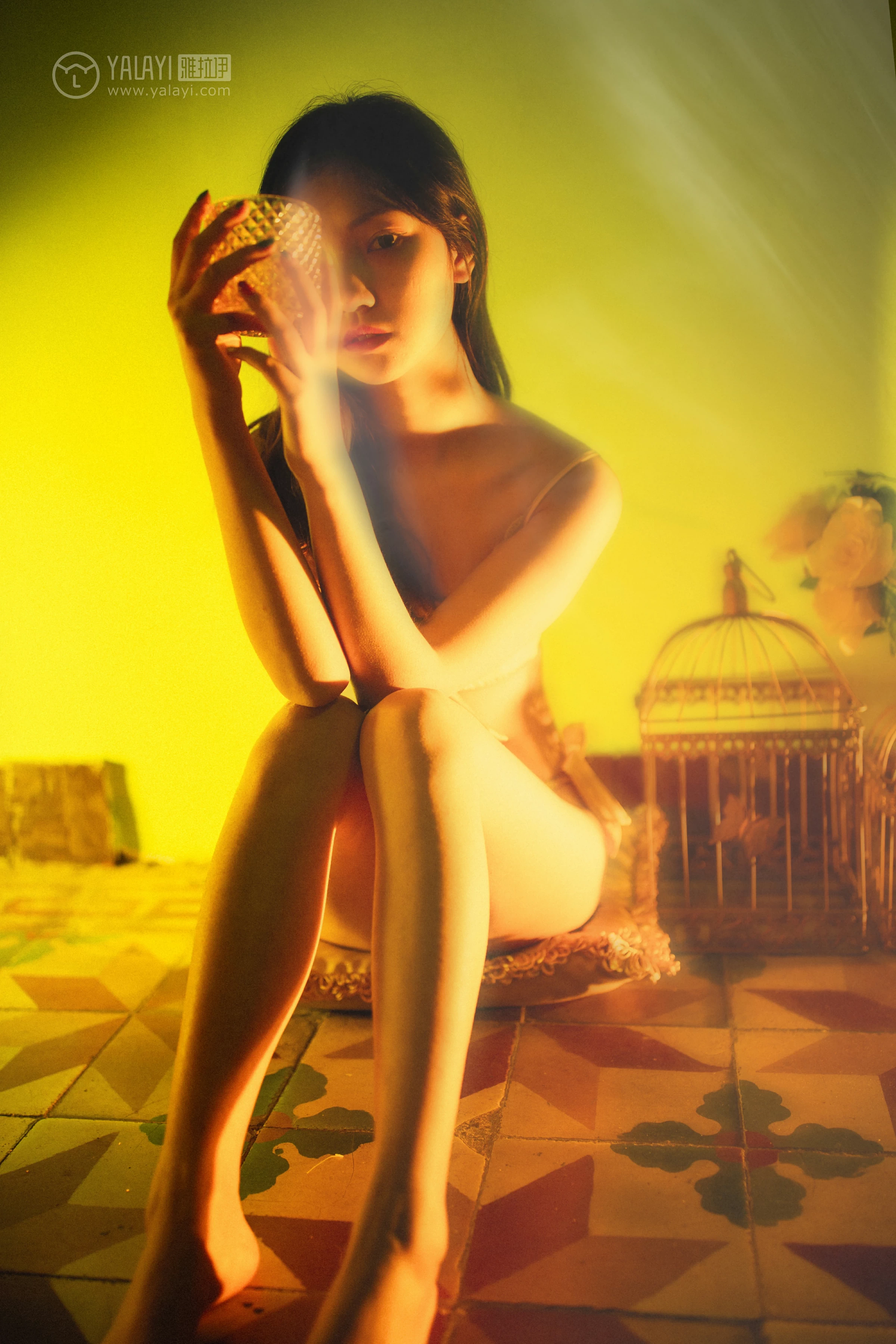 [YALAYI雅拉伊]No.256 人间失格 天蓝酱 白色透视镂空情趣内衣性感私房写真集第7张