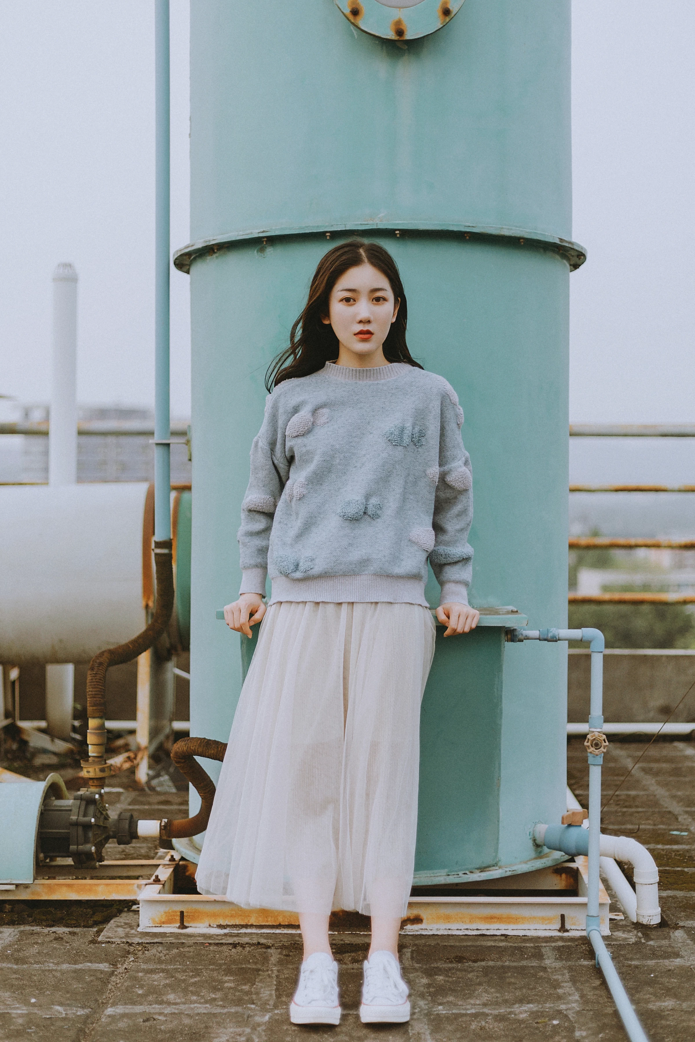 [YALAYI雅拉伊] No.274 芳华 喜儿 蓝色卫衣与白色透视短裙性感私房写真集第11张