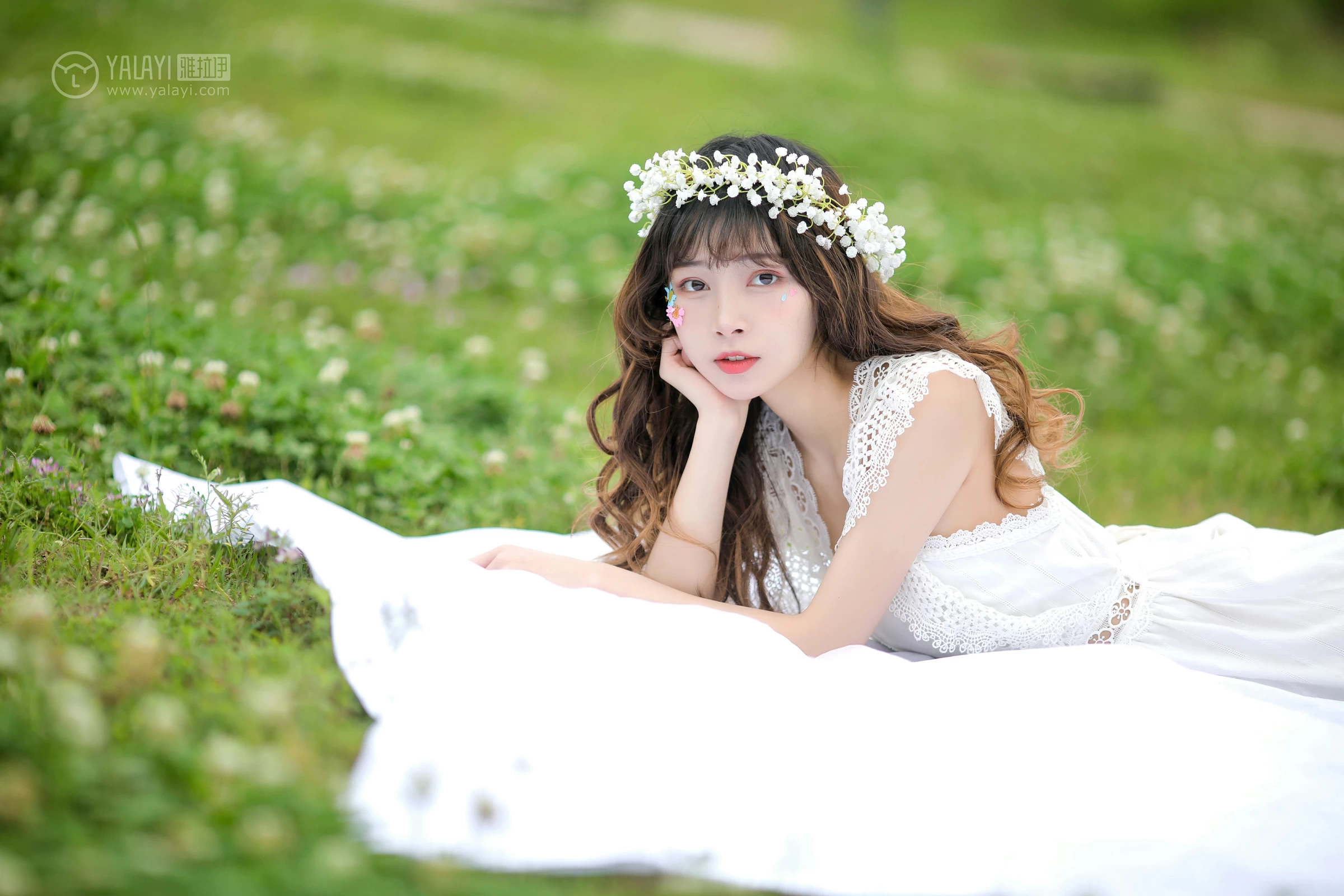 [YALAYI雅拉伊]No.303 花仙 花儿 白色镂空连衣裙与白色芭蕾舞裙性感私房写真集第13张