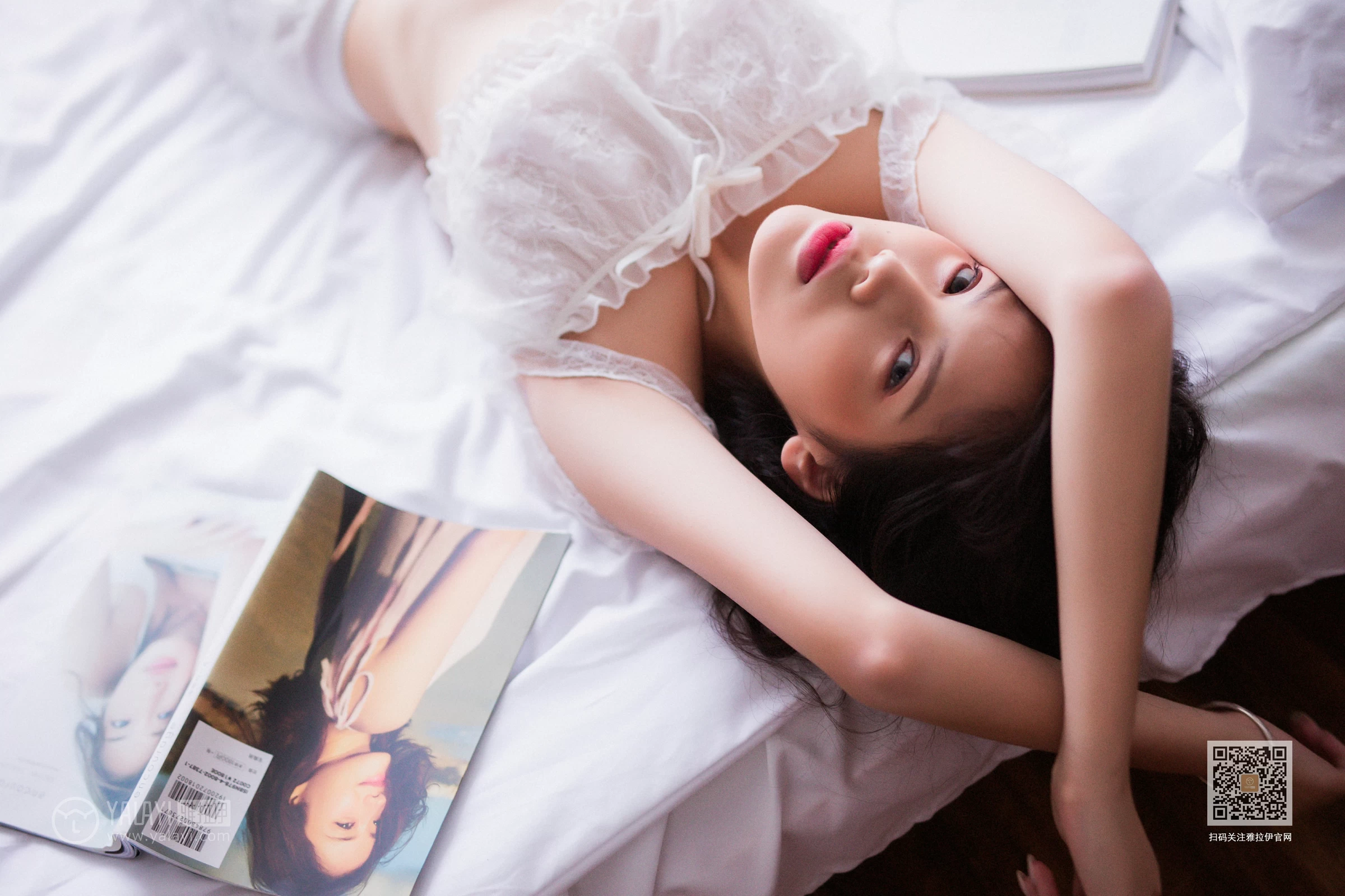 [YALAYI雅拉伊]No.391 撩拨 静儿 白色透视蕾丝内衣加安全短裤性感私房写真集第6张