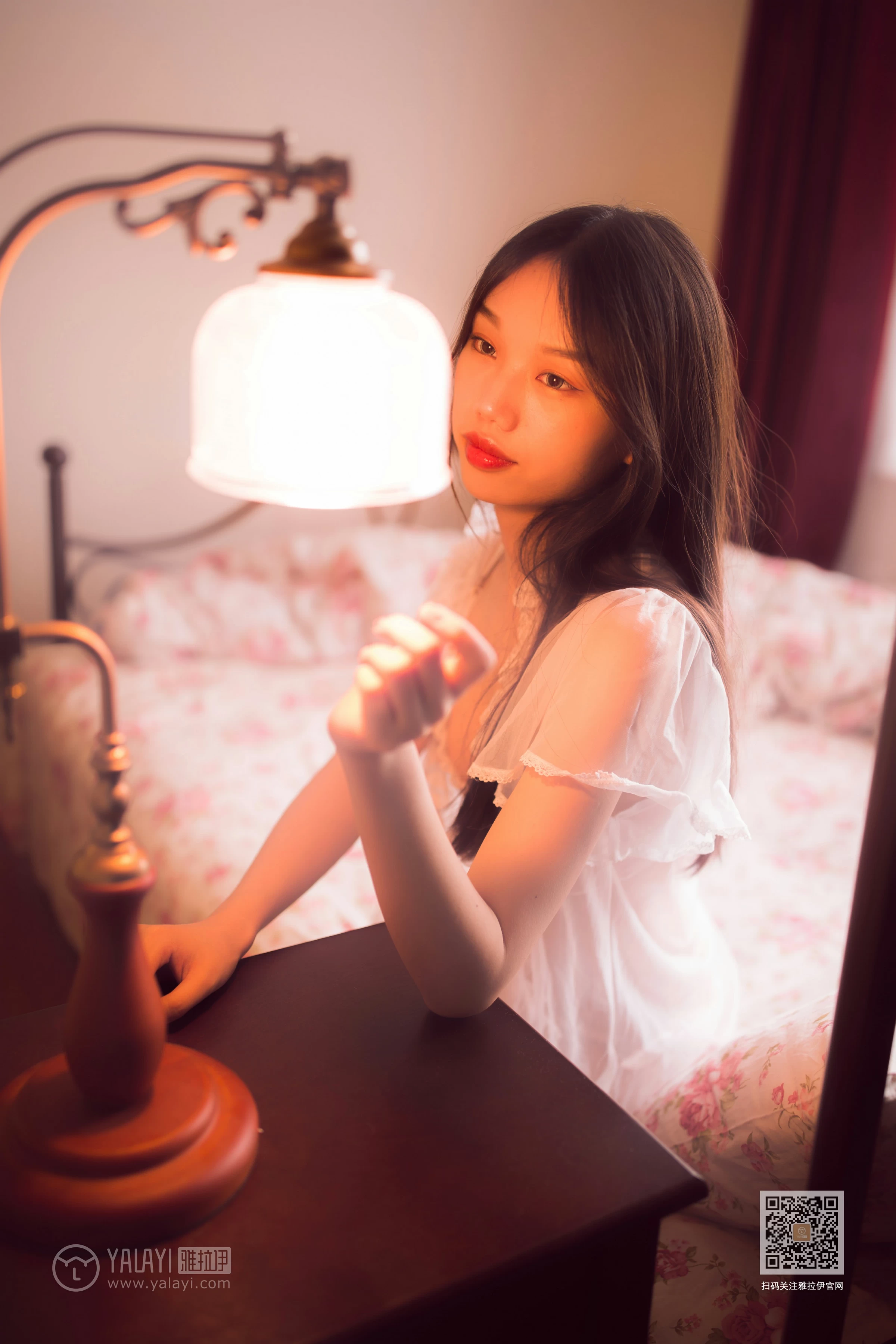 [YALAYI雅拉伊]No.394 情深深 加奈 白色透视睡衣加情趣内衣性感私房写真集第9张