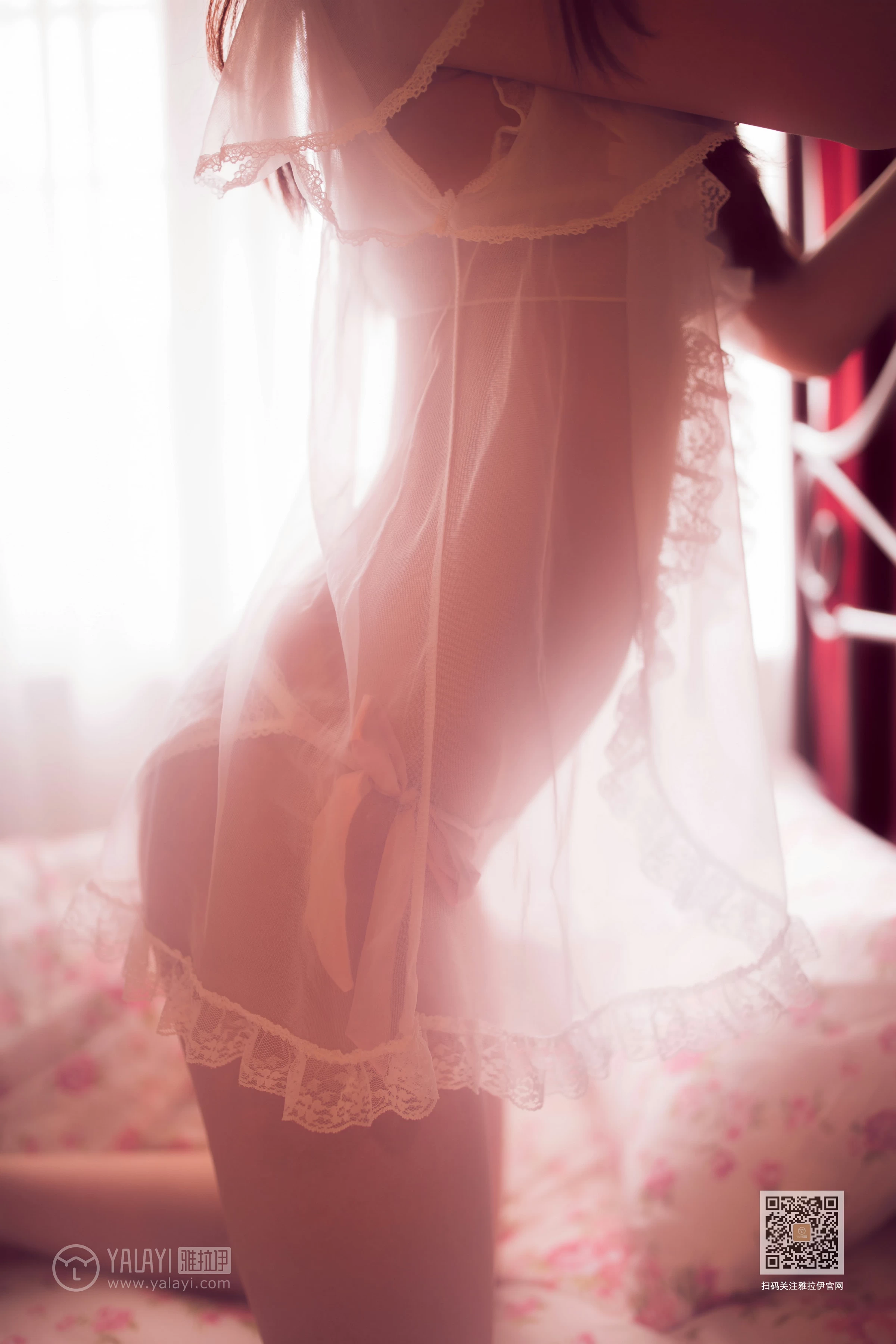 [YALAYI雅拉伊]No.394 情深深 加奈 白色透视睡衣加情趣内衣性感私房写真集第14张