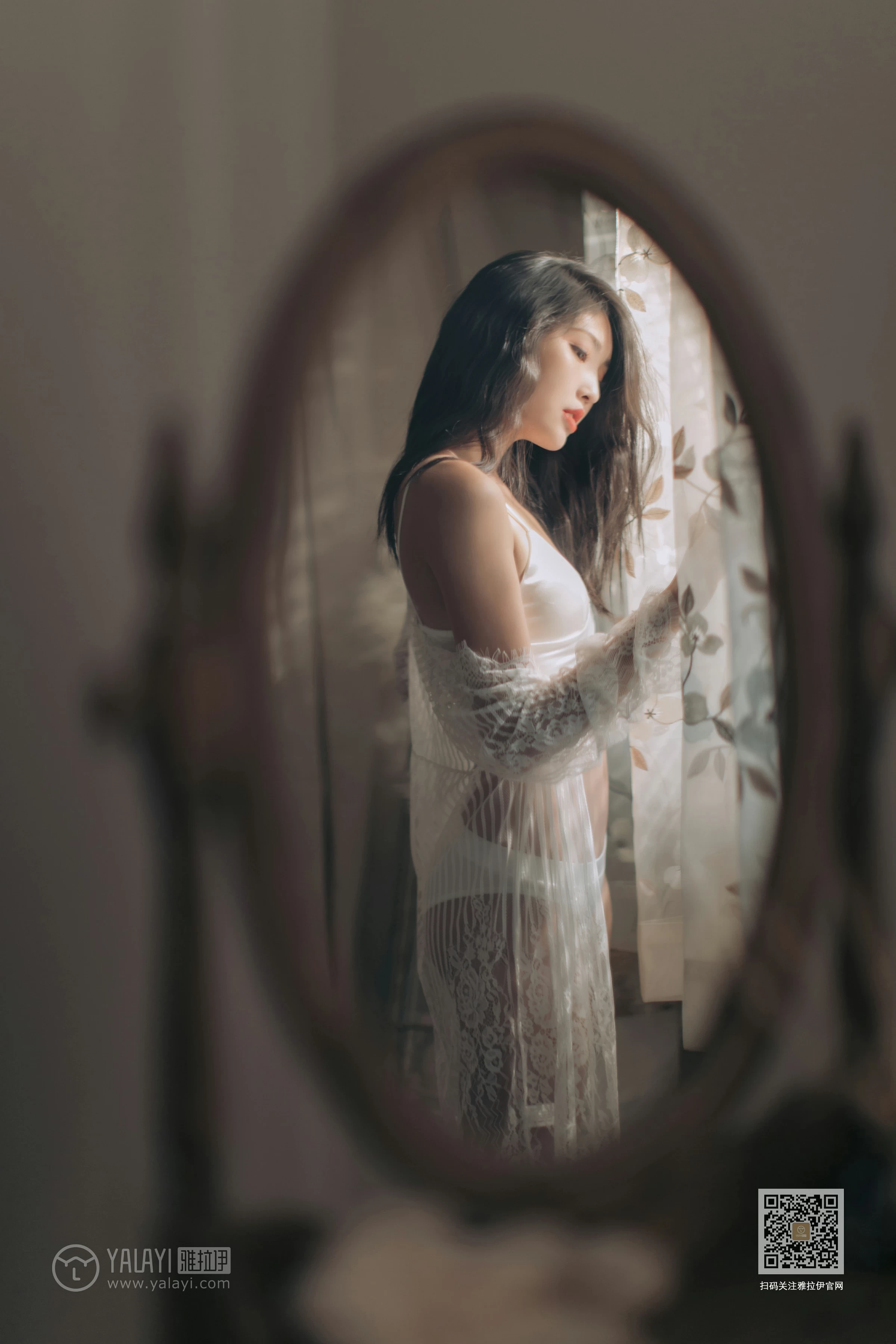 [YALAYI雅拉伊]Vol.423 好想告诉你 仓儿 白色透视镂空睡衣加白色内衣性感私房写真集第17张
