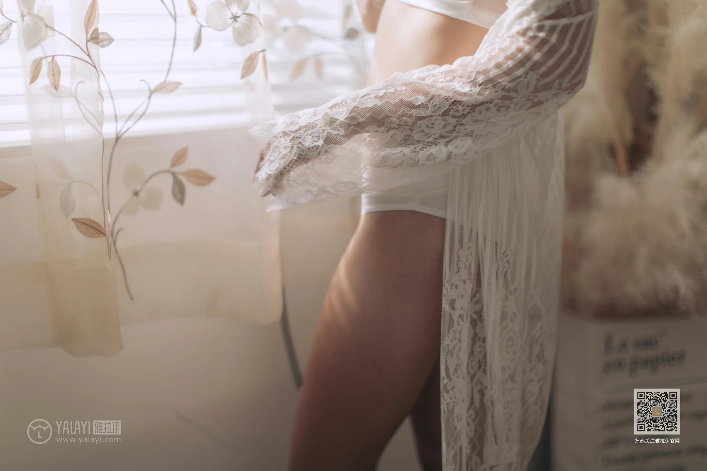 [YALAYI雅拉伊]Vol.423 好想告诉你 仓儿 白色透视镂空睡衣加白色内衣性感私房写真集第17张