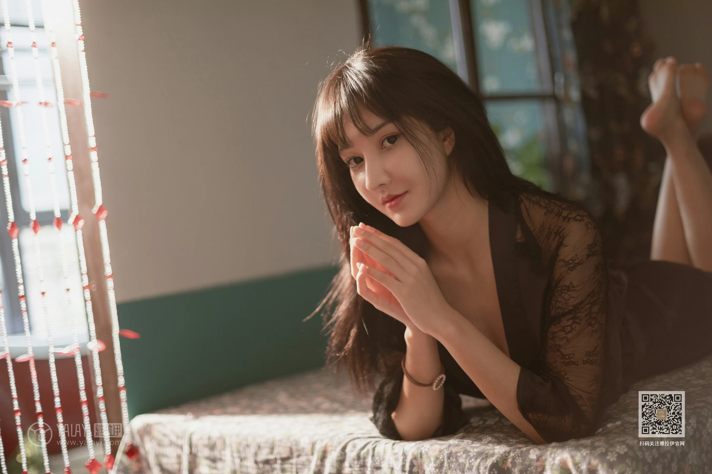 [YALAYI雅拉伊]Vol.494 帘卷美人绰态 韩熙 黑色透视睡衣性感私房写真集第6张