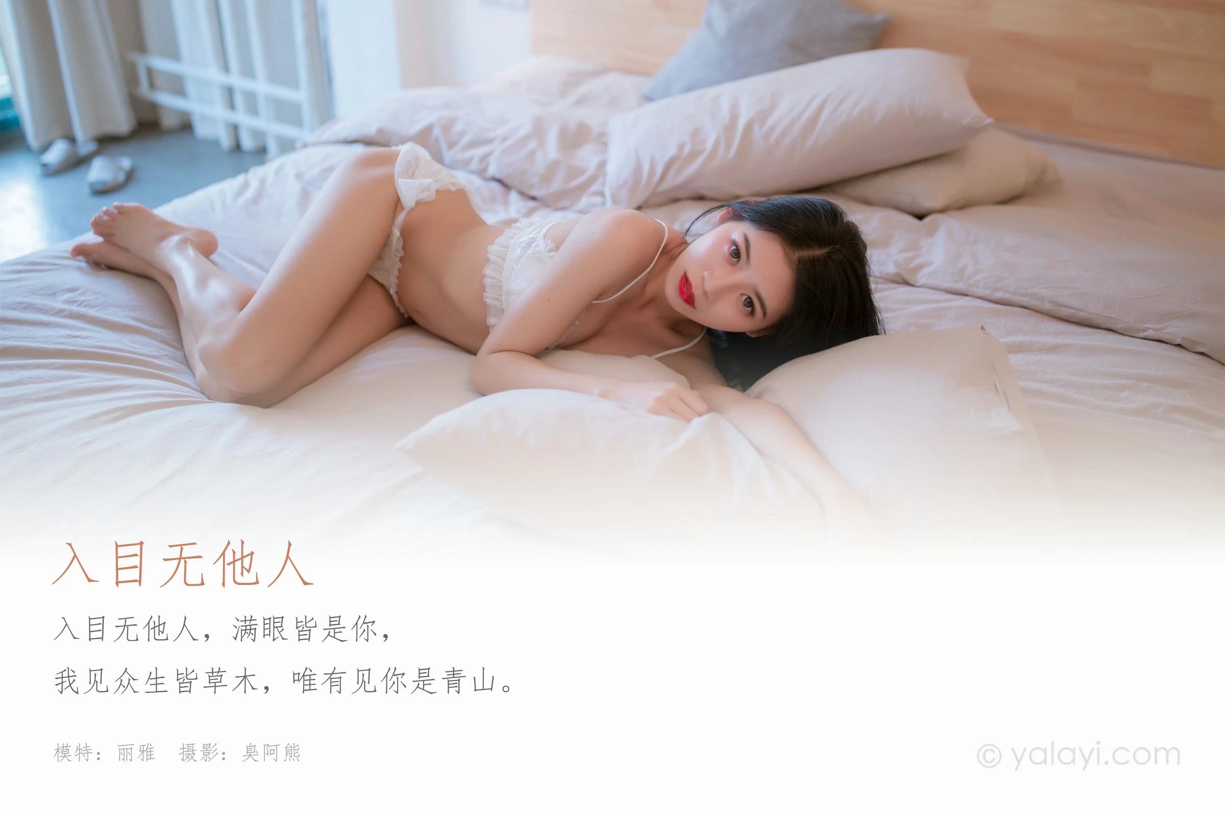 [YALAYI雅拉伊]NO.672 《入目无他人》 丽雅 白色蕾丝内衣性感私房写真集第1张