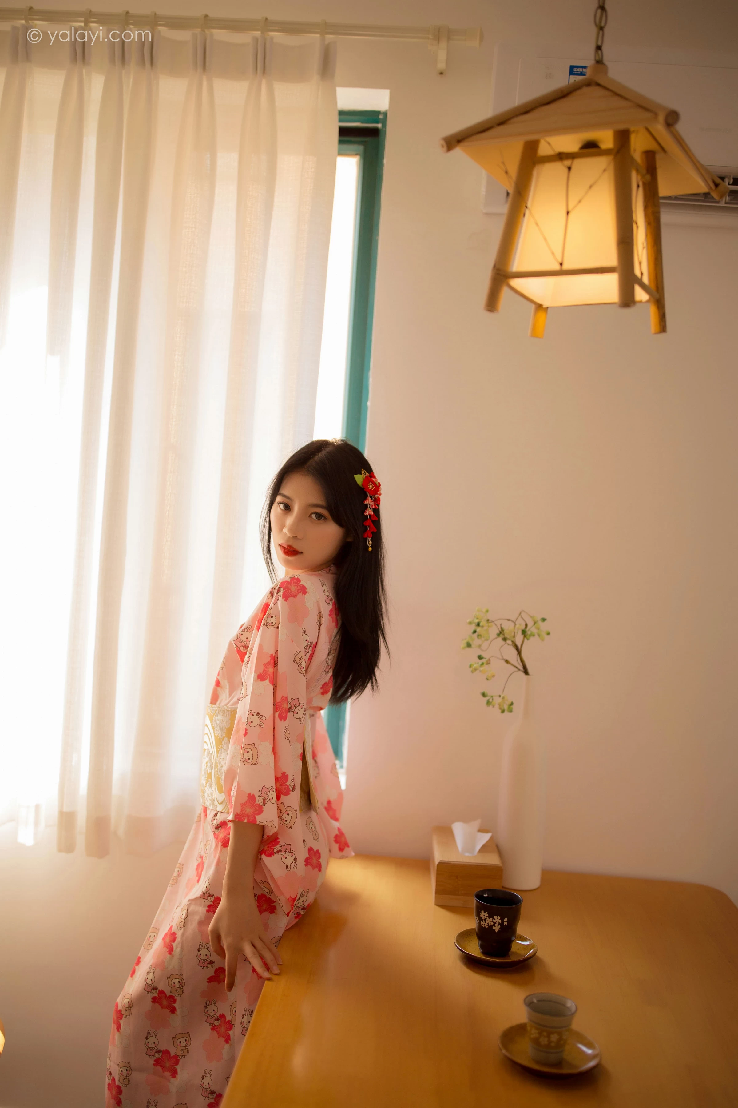 [YALAYI雅拉伊]NO.679 《花香自来》 丽雅 粉色和服居家性感私房写真集第13张