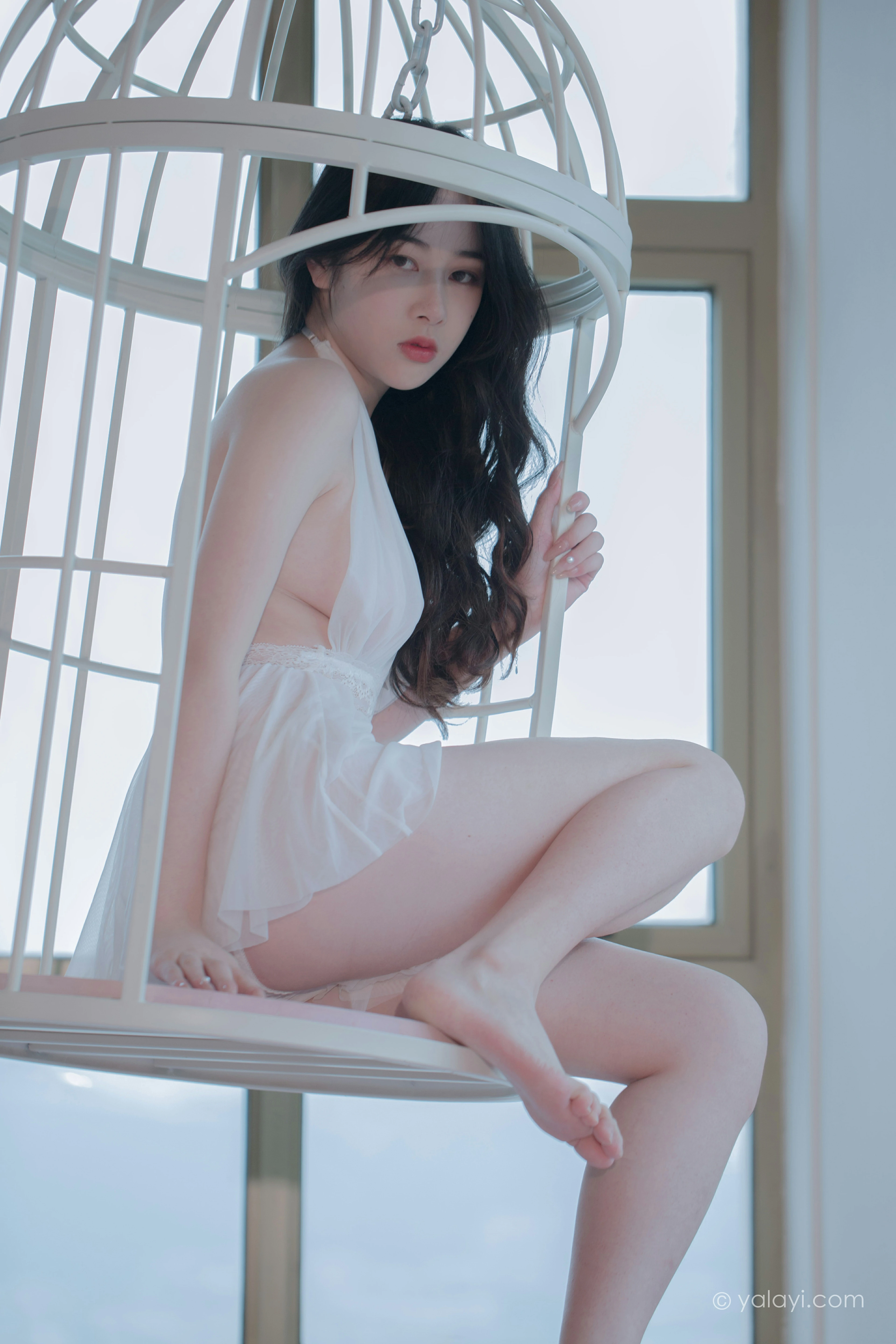 [YALAYI雅拉伊]NO.792 笼子里的鸟儿 璎珞 白色透视情趣内衣性感私房写真集第8张