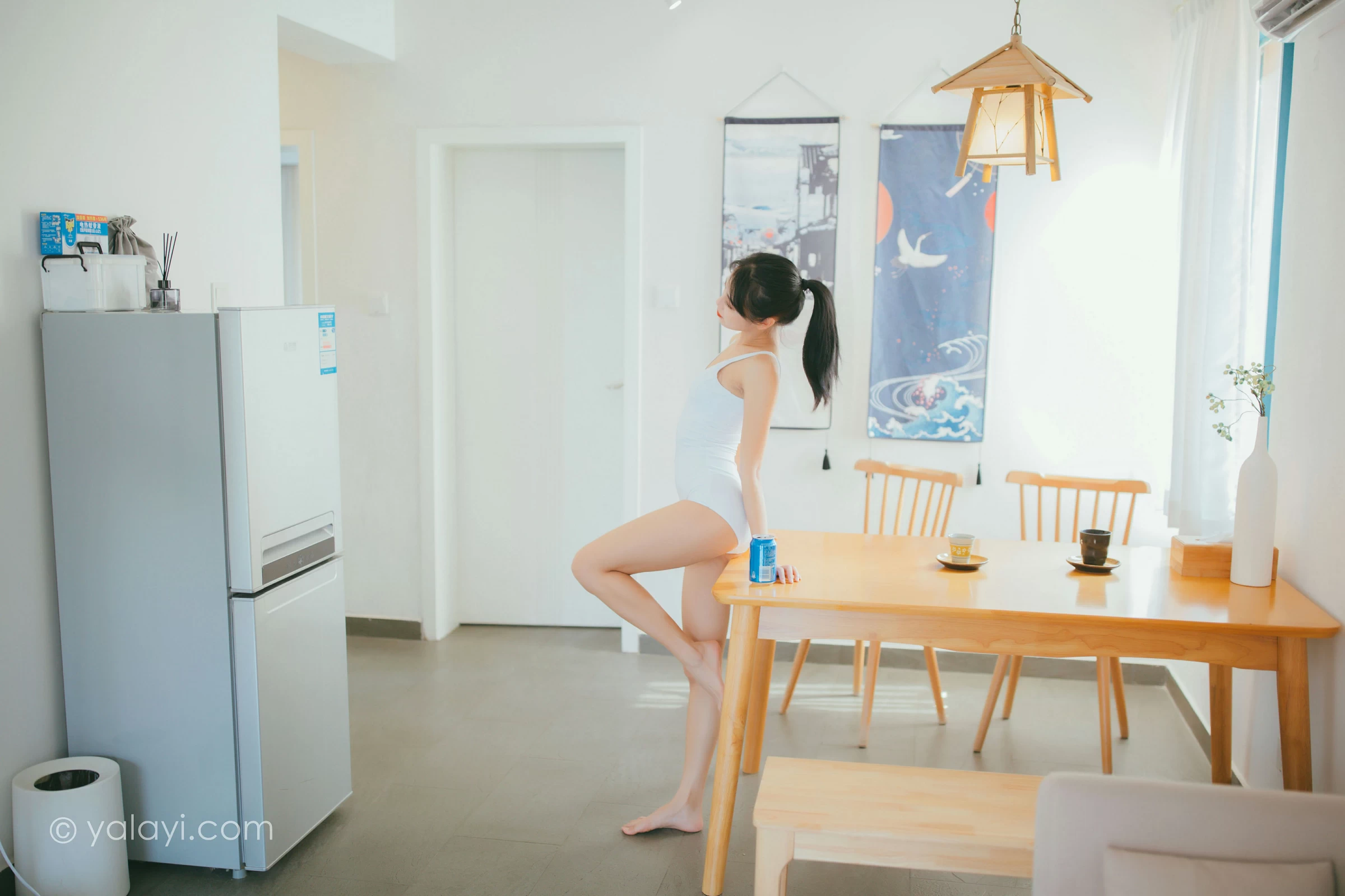 [YALAYI雅拉伊]NO.660 《消暑少女》 丽雅 白色连体体操服性感私房写真集第9张