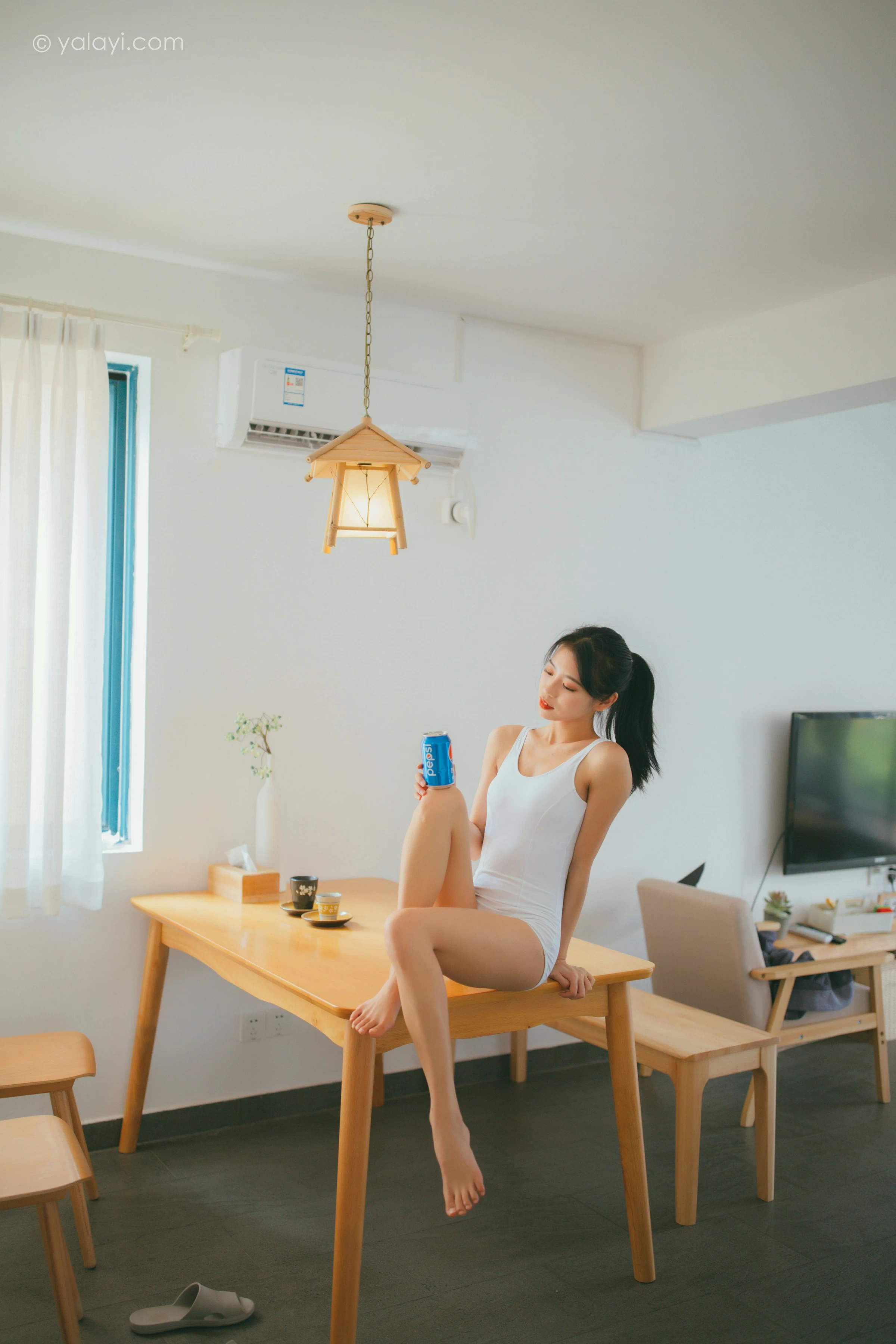 [YALAYI雅拉伊]NO.660 《消暑少女》 丽雅 白色连体体操服性感私房写真集第15张