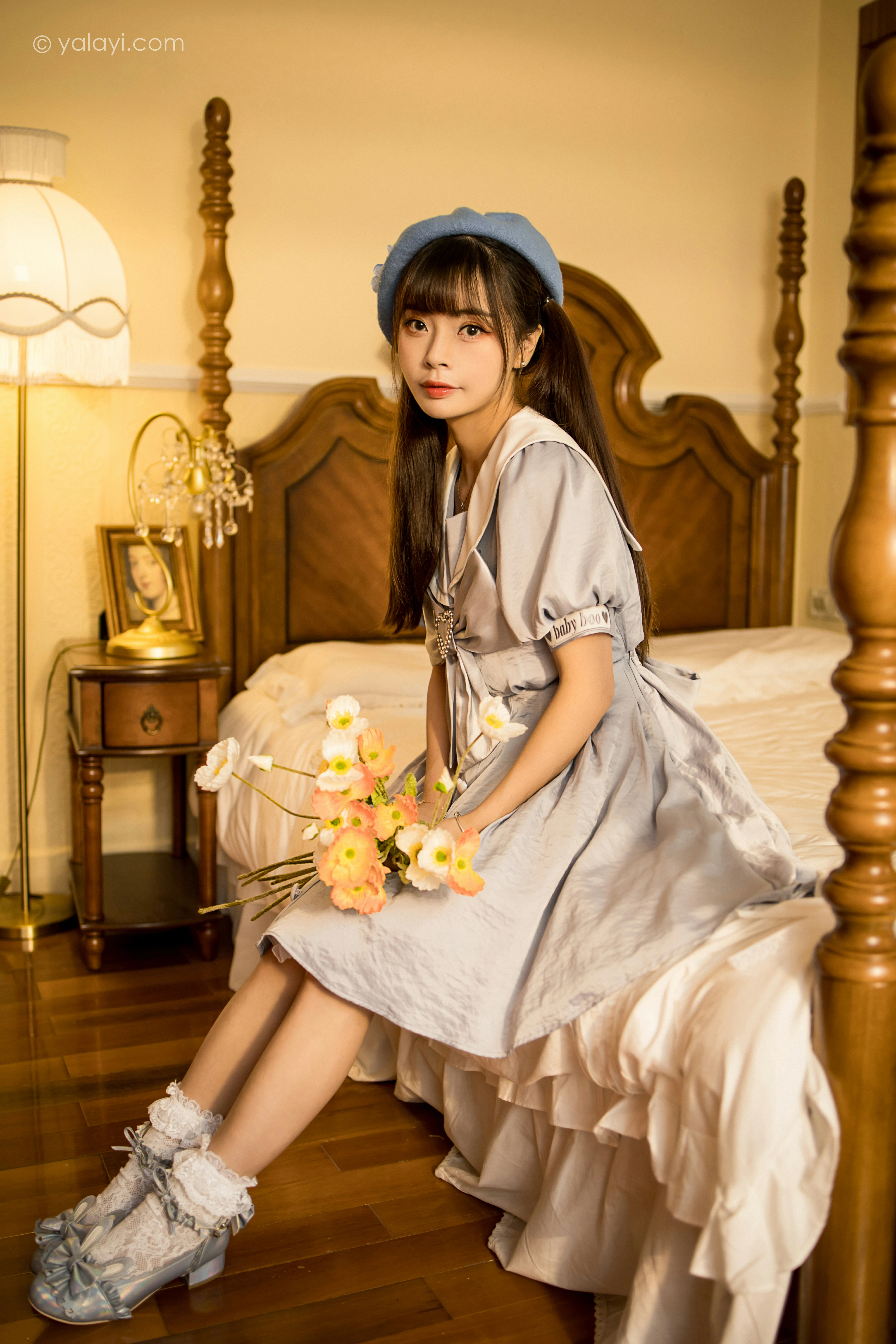 [YALAYI雅拉伊]NO.859 JK水手制服 程小蝶 灰色连身制服居家清纯写真集第2张