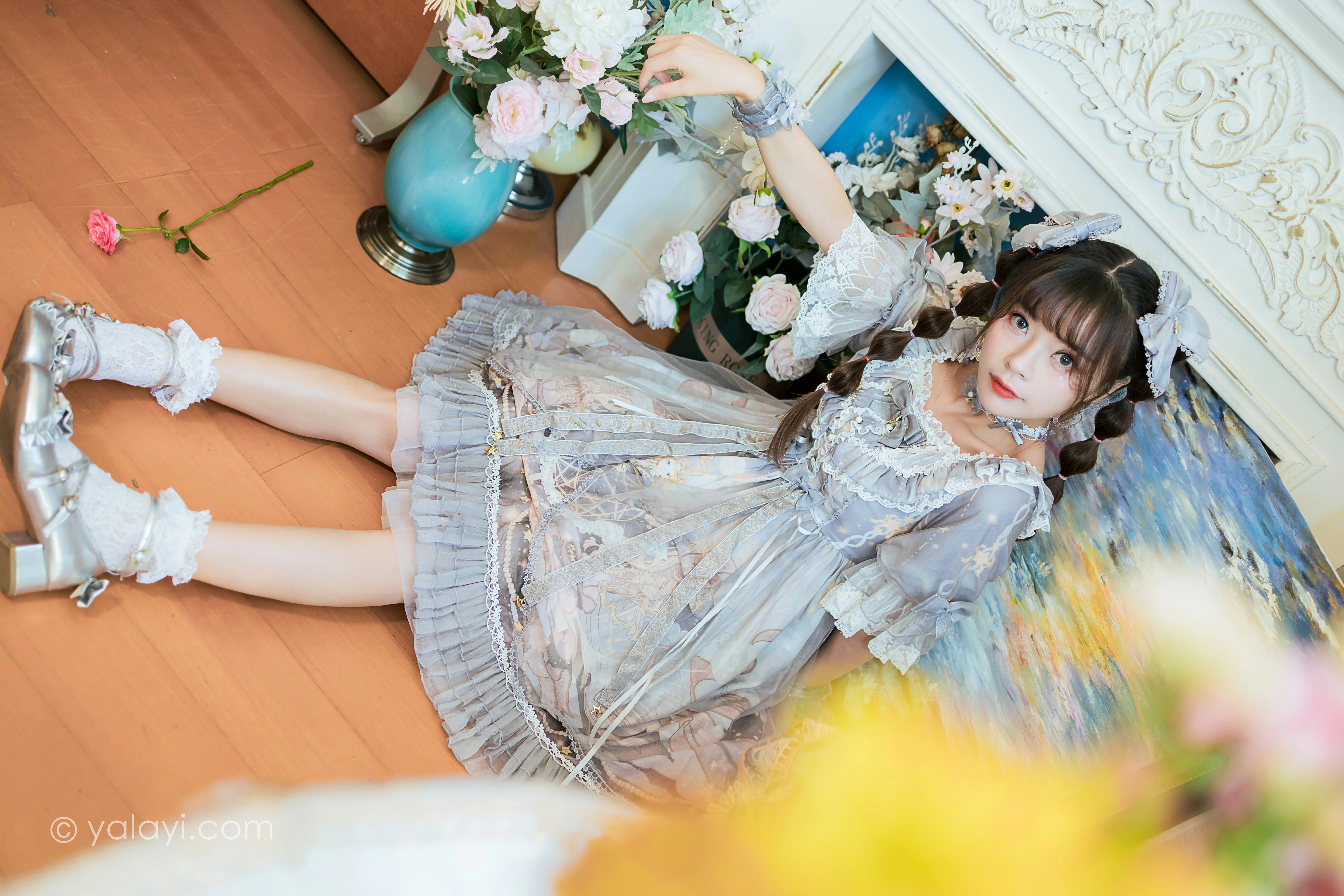 [YALAYI雅拉伊]NO.853 洛丽塔Lolita 程小蝶 淡蓝色连身制服裙清纯可爱私房写真集第4张