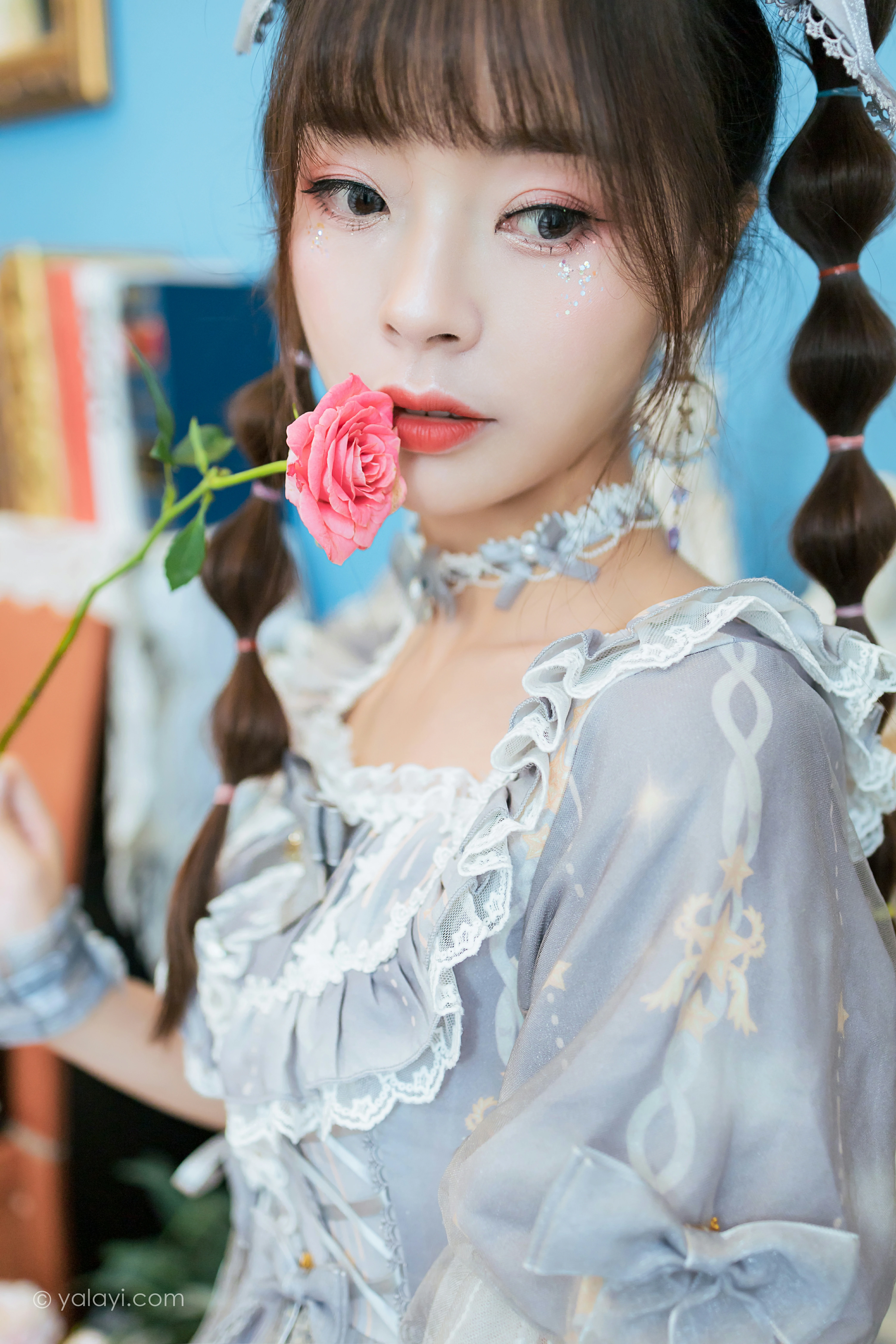 [YALAYI雅拉伊]NO.853 洛丽塔Lolita 程小蝶 淡蓝色连身制服裙清纯可爱私房写真集第12张