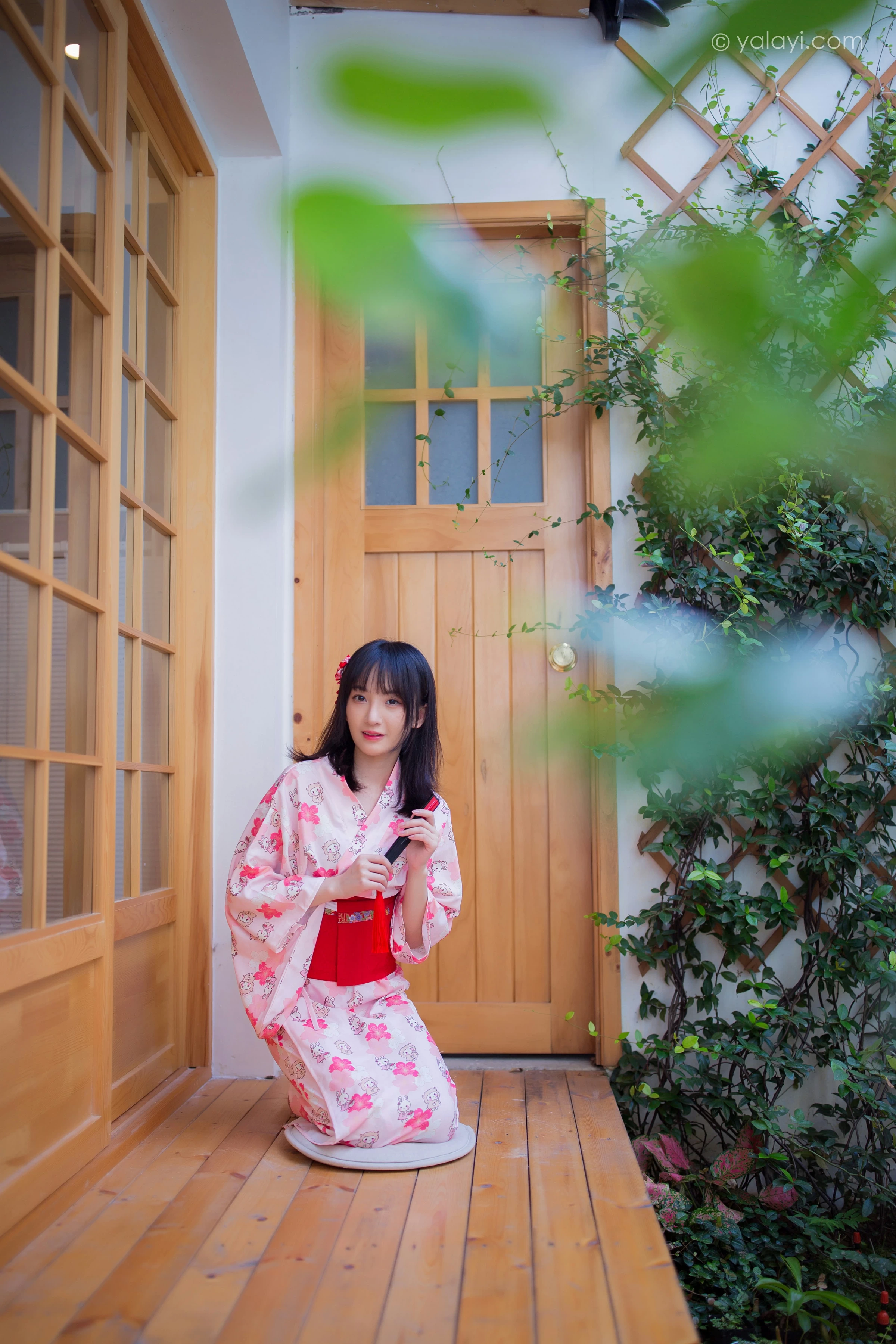 [YALAYI雅拉伊]NO.706 《樱花精灵》 落落 粉色和服性感私房写真集第5张