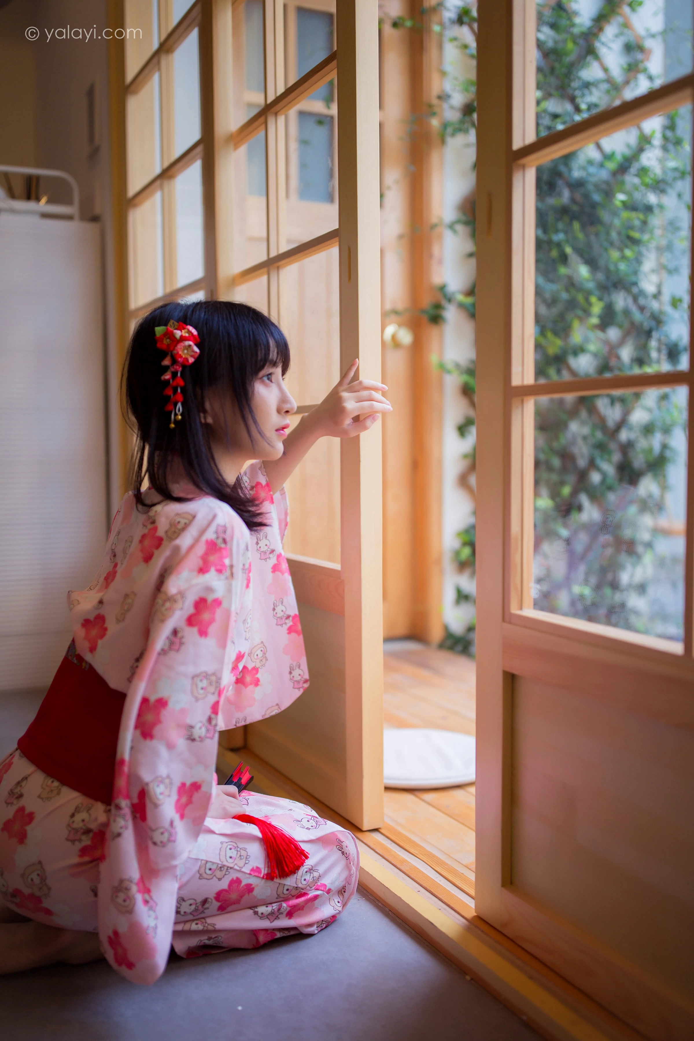 [YALAYI雅拉伊]NO.706 《樱花精灵》 落落 粉色和服性感私房写真集第9张
