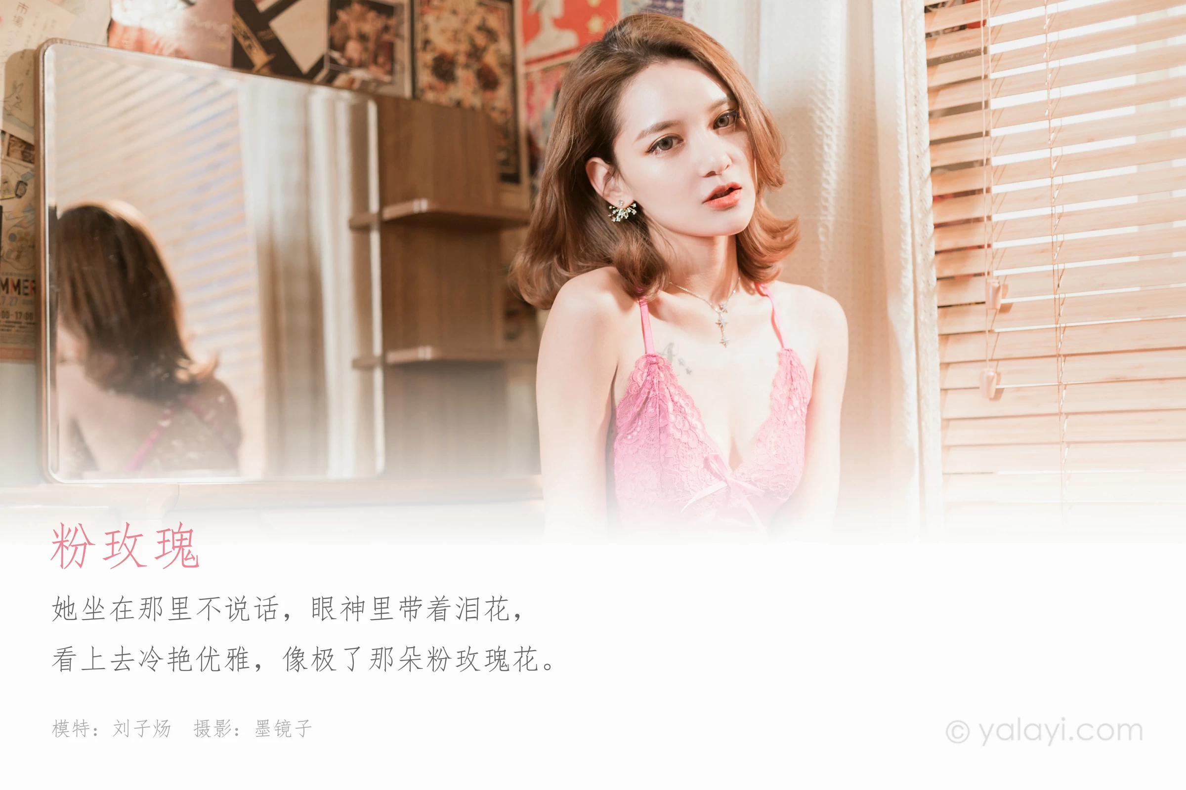 [YALAYI雅拉伊]Vol.577 粉玫瑰 刘子炀 红色透视情趣内衣性感私房写真集第1张