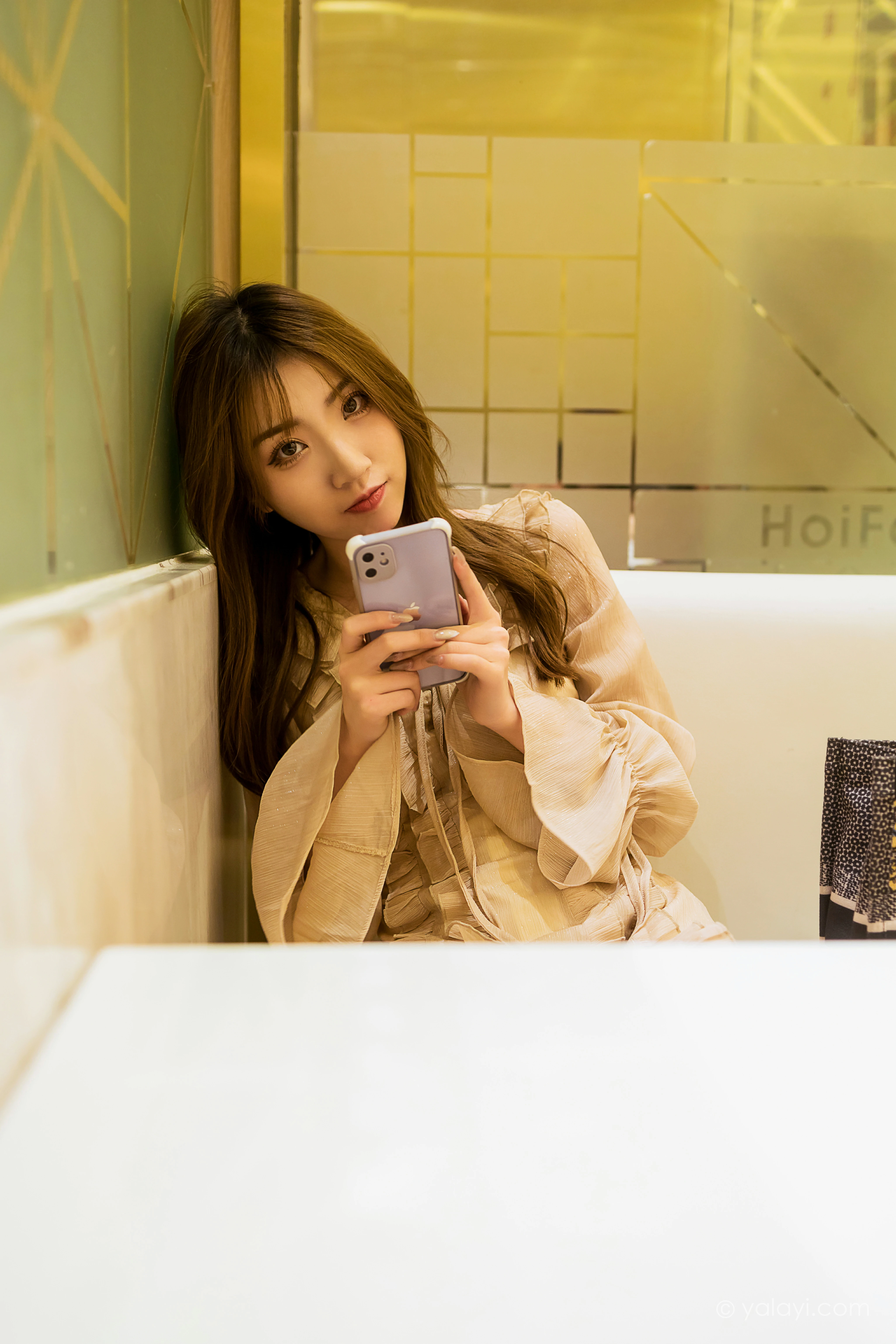 [YALAYI雅拉伊]NO.782 牵你的手 小乔 粉色透视连衣裙清纯可爱写真集第13张