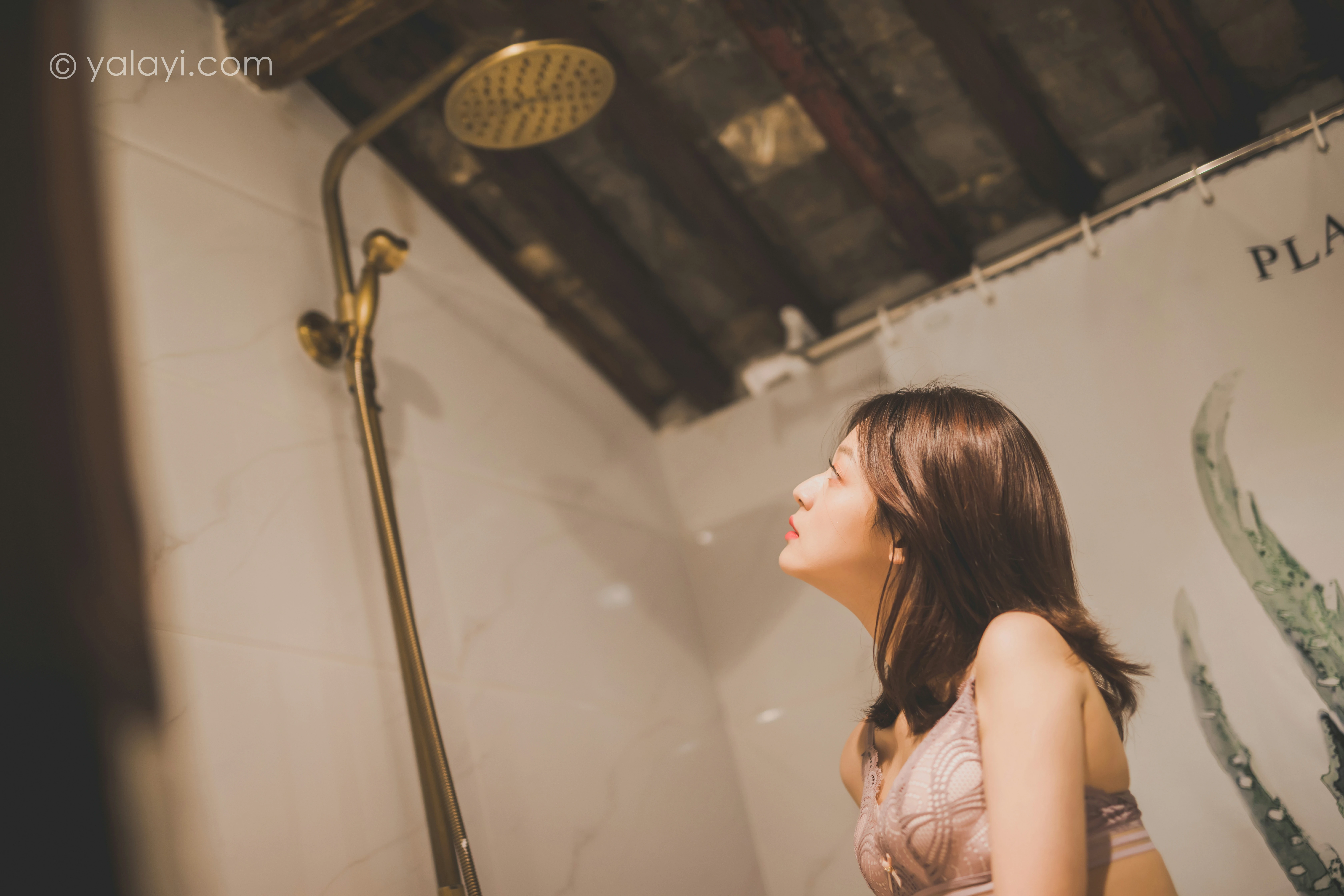 [YALAYI雅拉伊]NO.814 一个人的旅行 真真 粉色蕾丝性感内衣居家私房写真集第5张