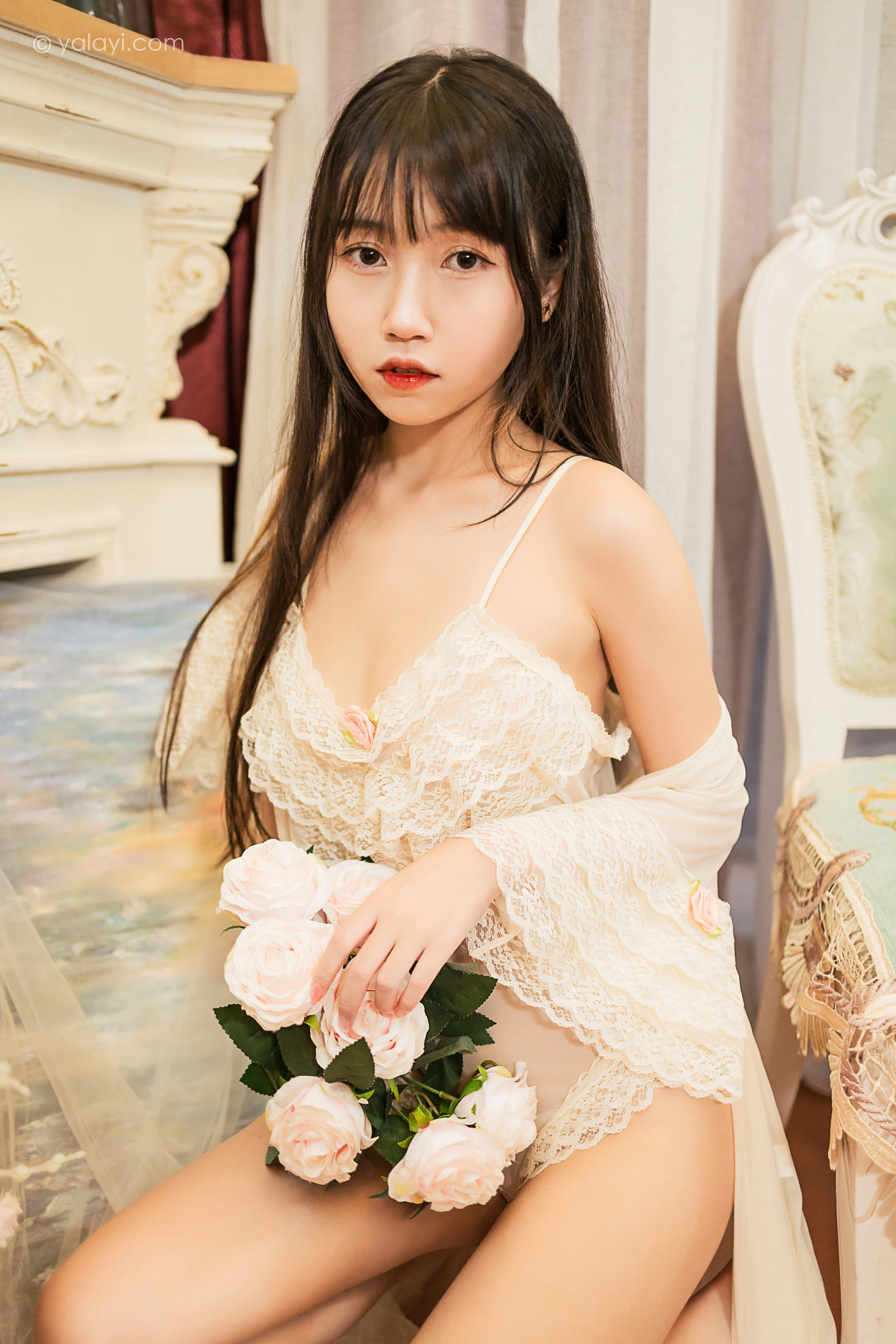 [YALAYI雅拉伊]NO.851 在意你 弈思 白色透视情趣内衣性感私房写真集第10张