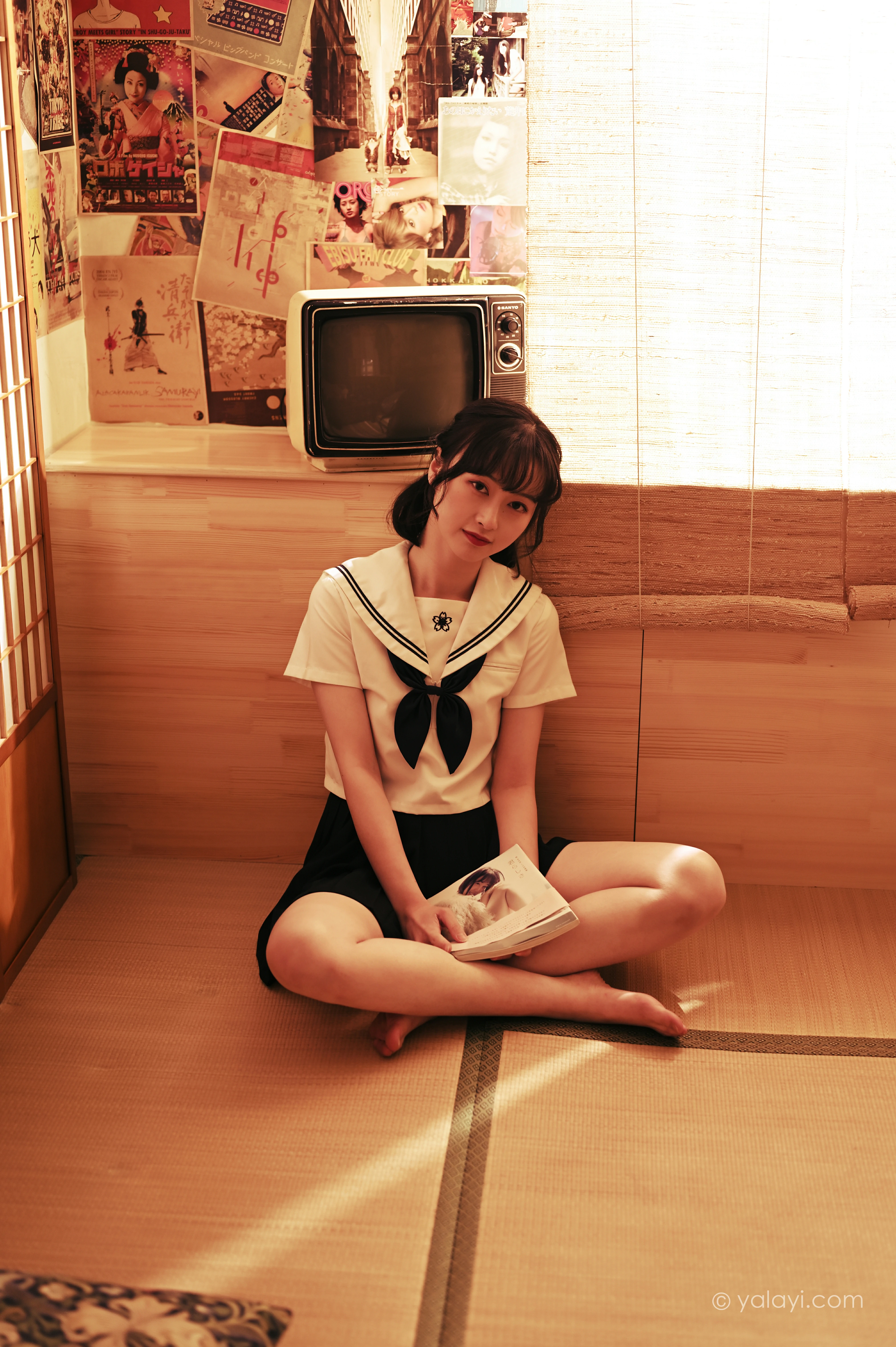 [YALAYI雅拉伊]NO.778 优等生JK 京京 白色水手制服加黑色短裙私房写真集第6张