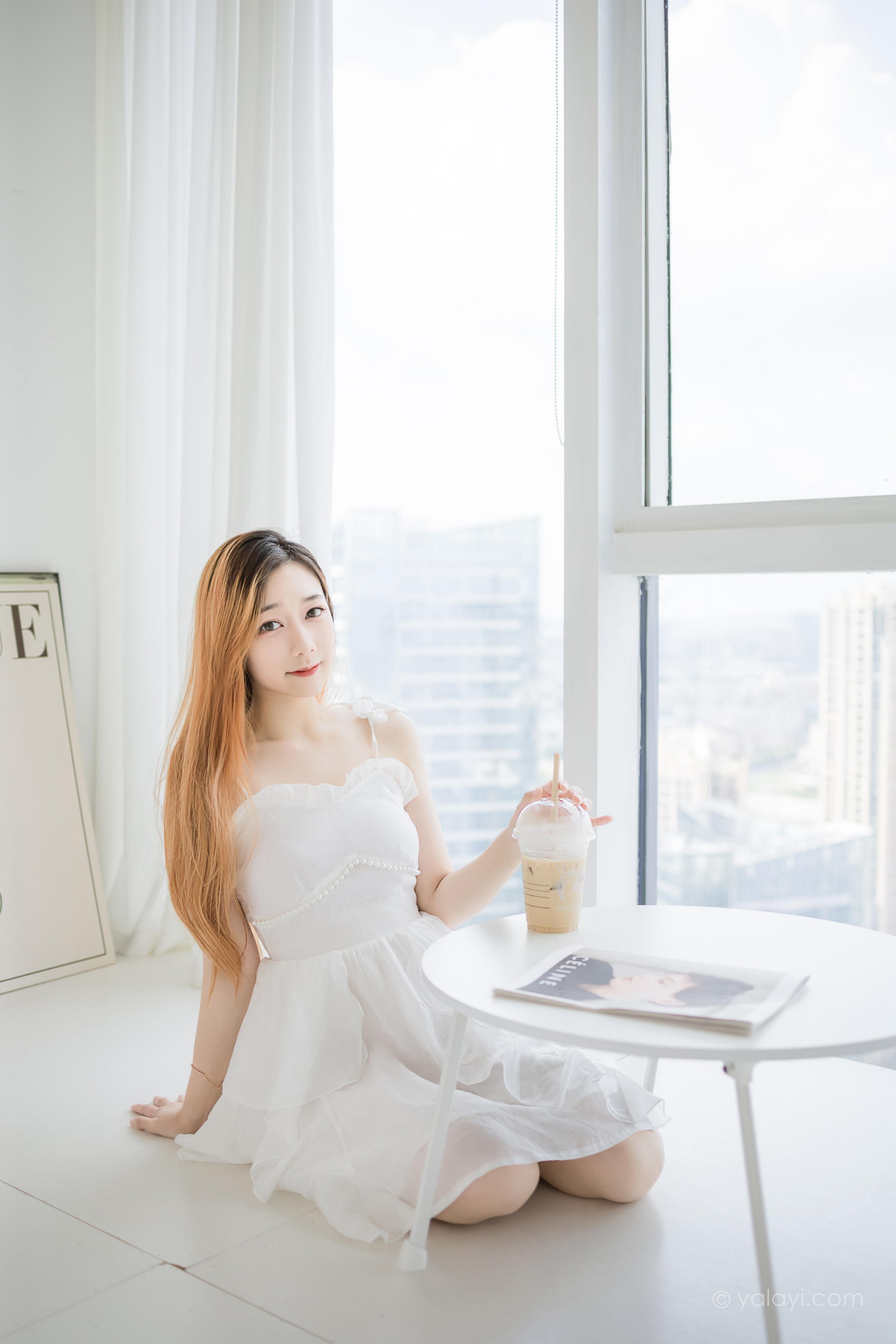 [YALAYI雅拉伊]2022.12.03 白衣丽人 夜夜 白色吊带透视连衣裙居家清纯写真集第8张